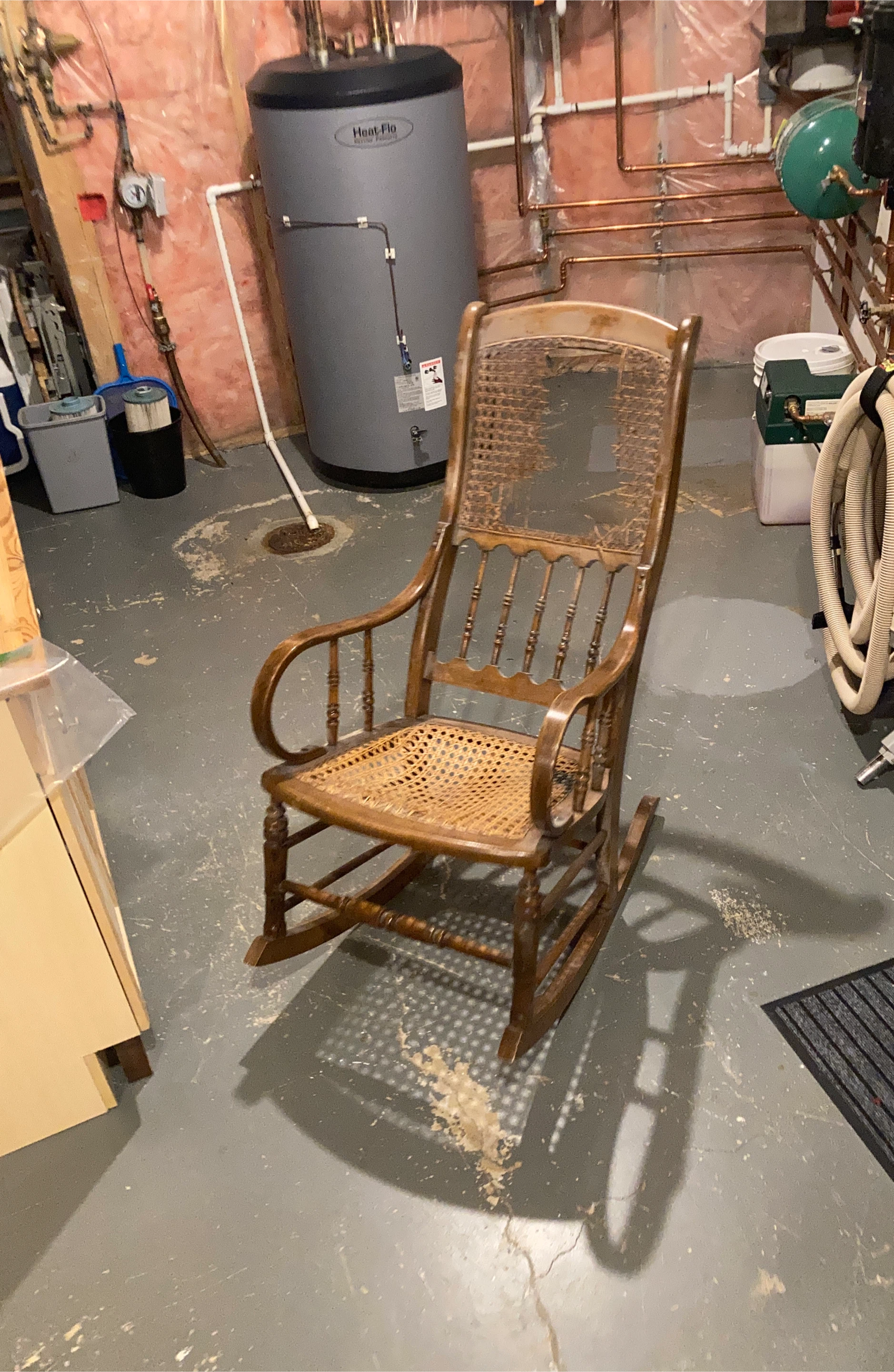Wooden Rocking Chair with Cane Seat