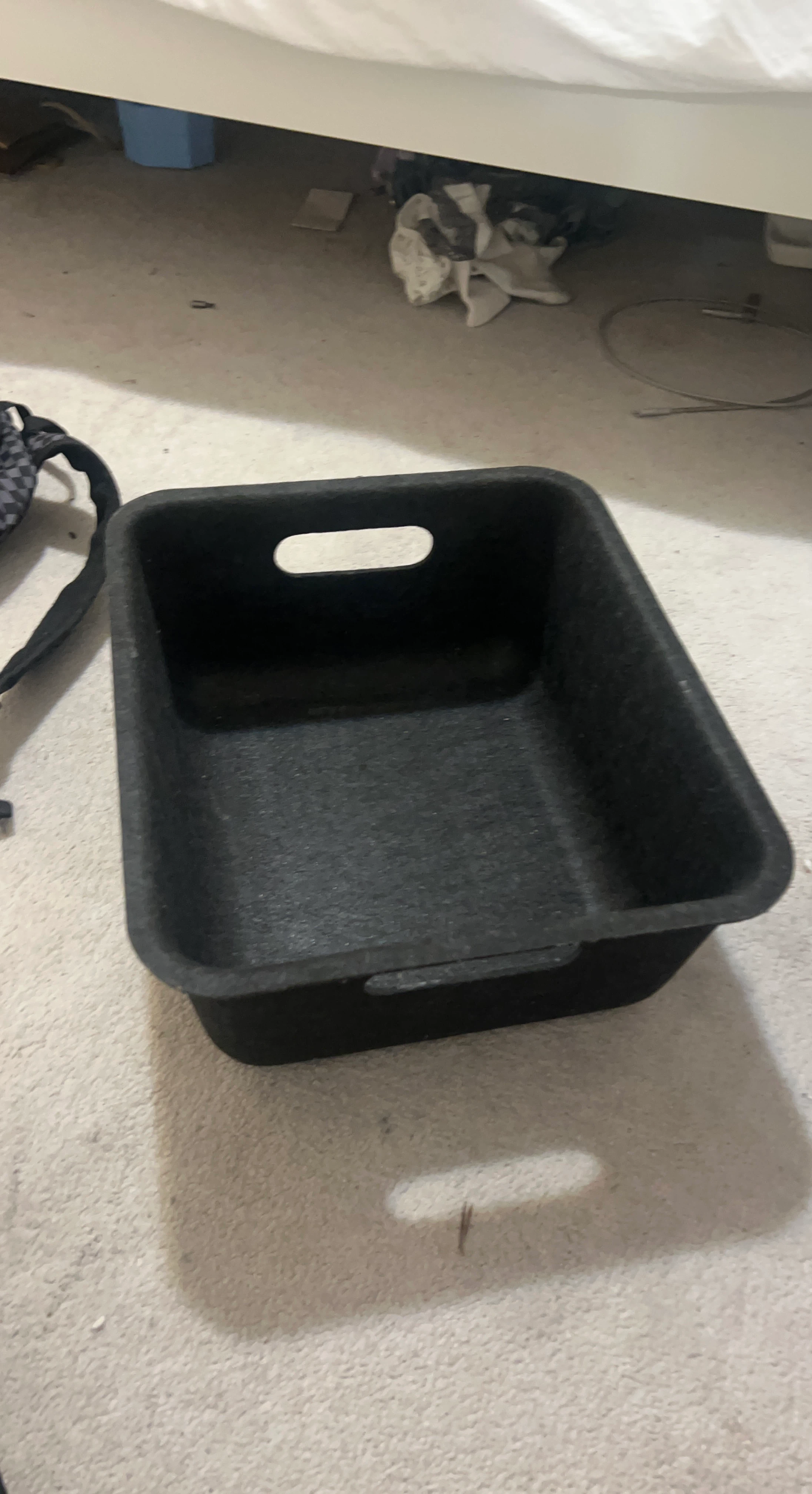 Black Storage Bin with Handles