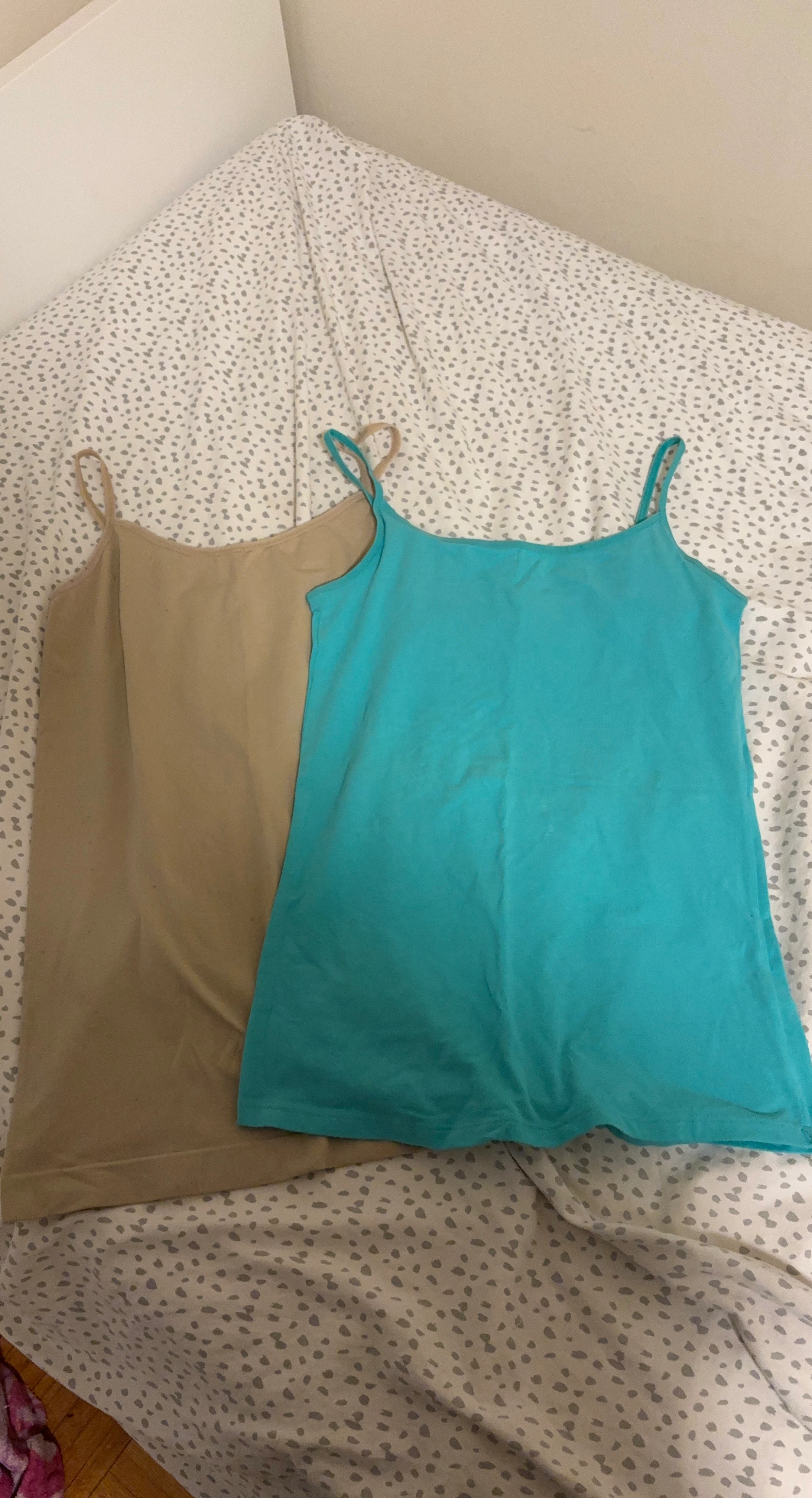 Two Women's Camisoles (Tan & Teal)