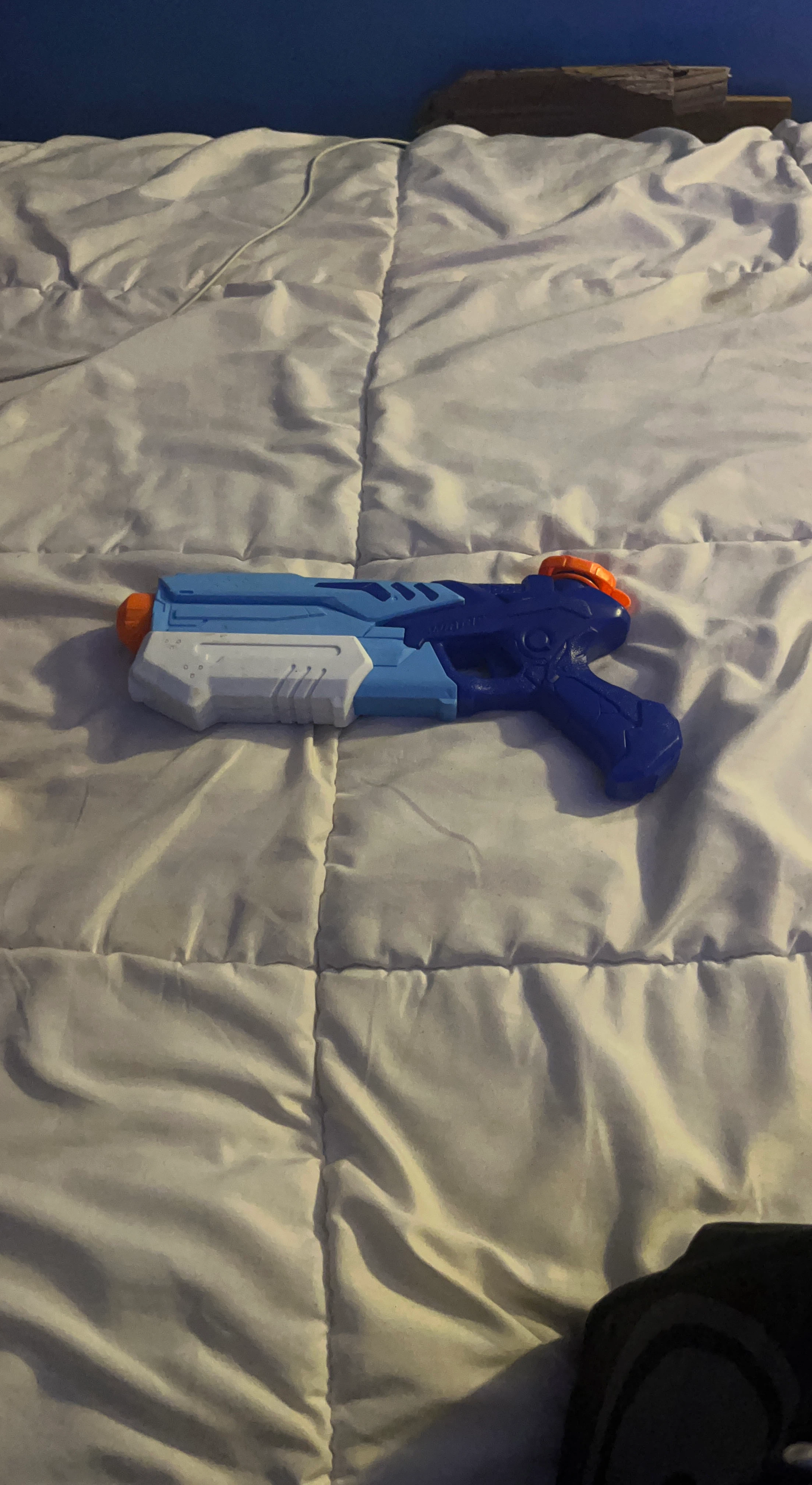 Blue and White Water Gun