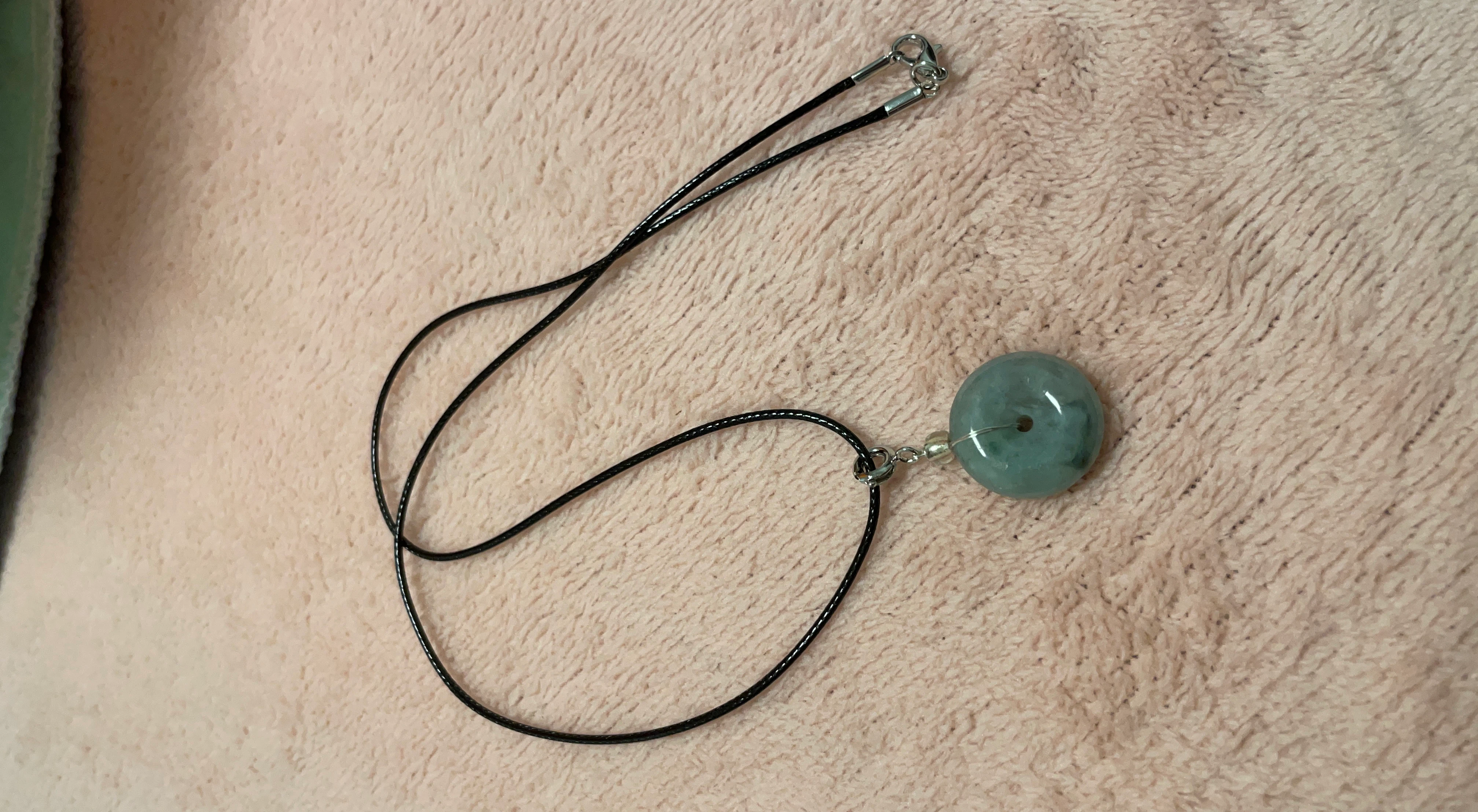 Jade Donut Pendant Necklace