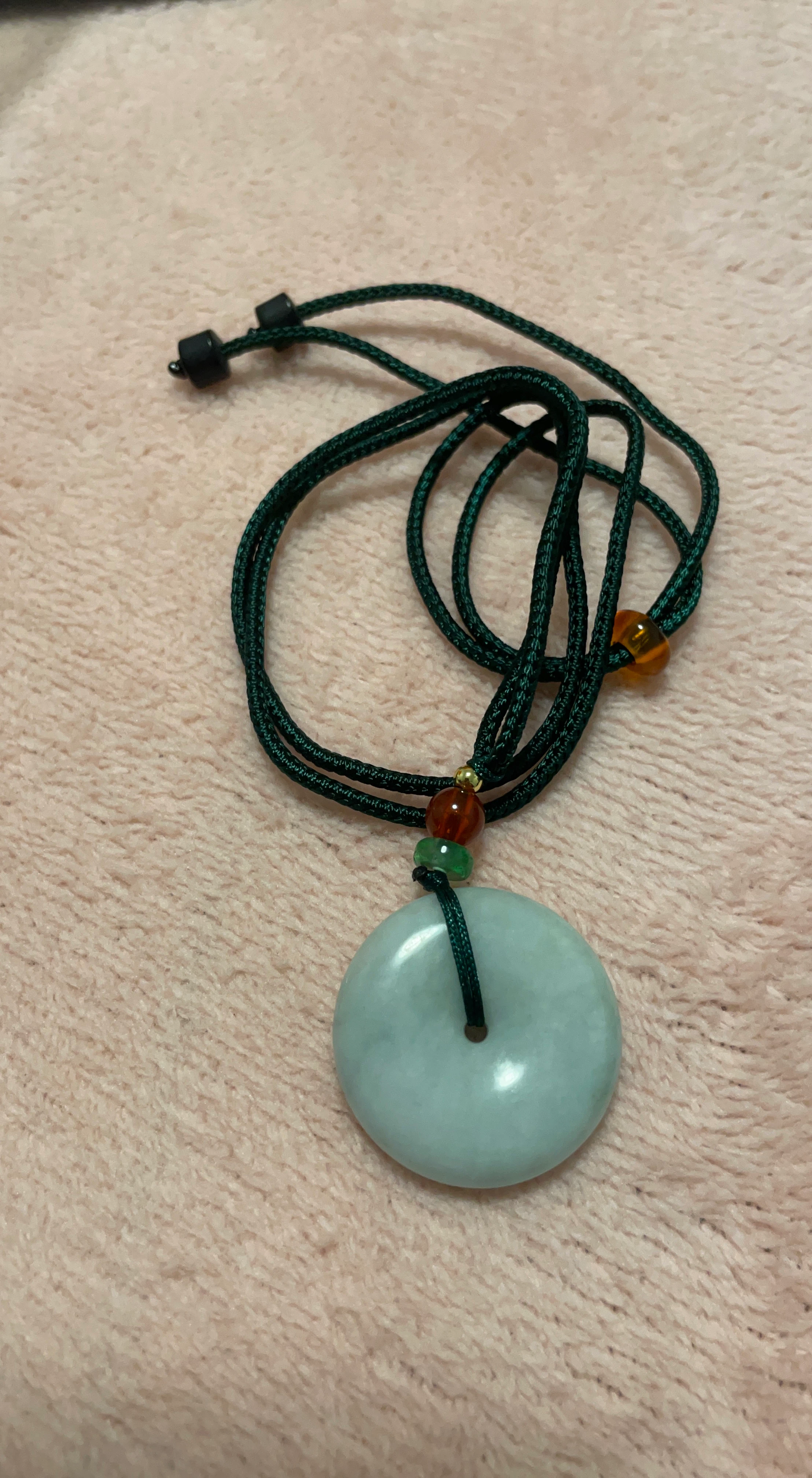Jade Disc Pendant Necklace