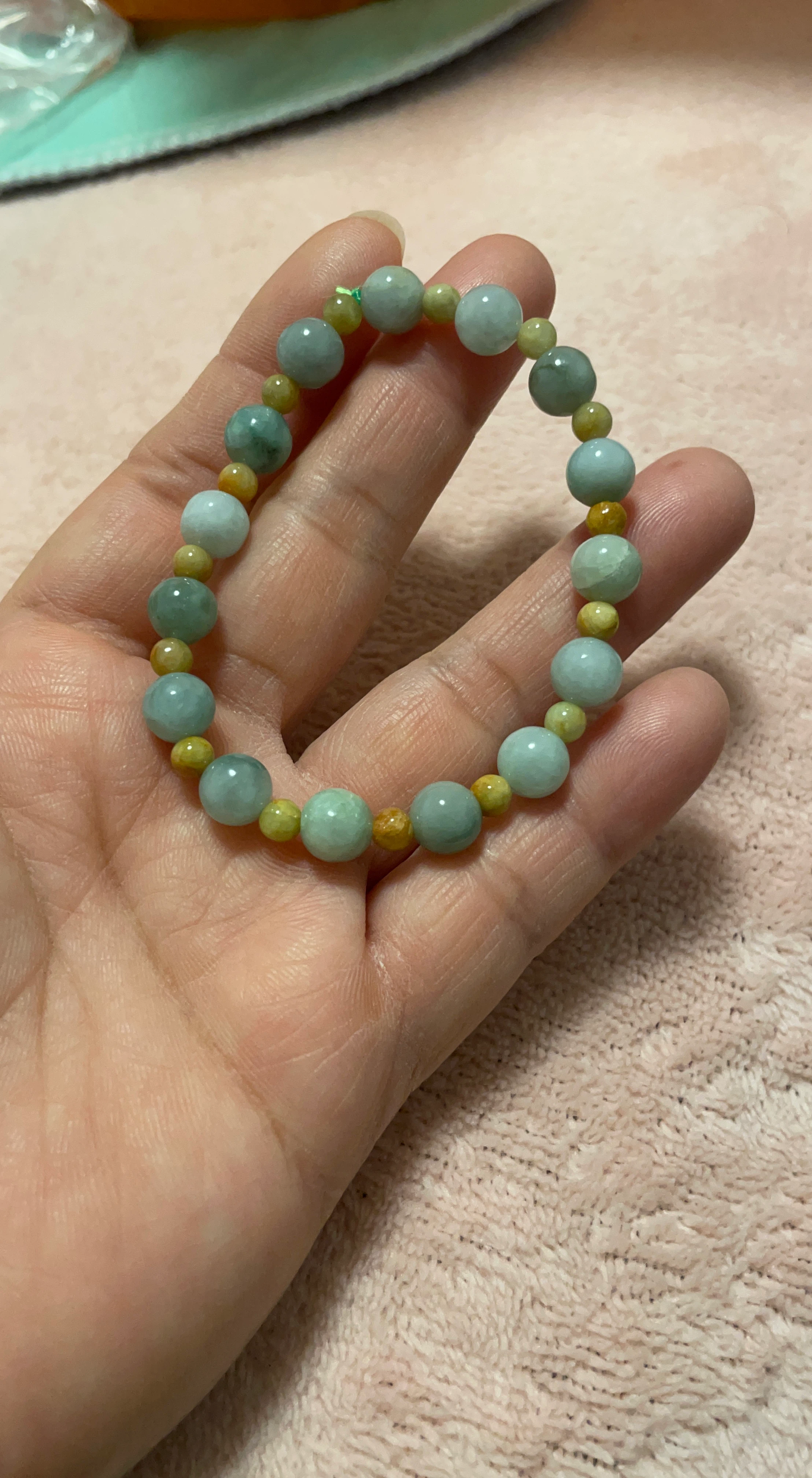 Jade and Yellow Stone Beaded Bracelet
