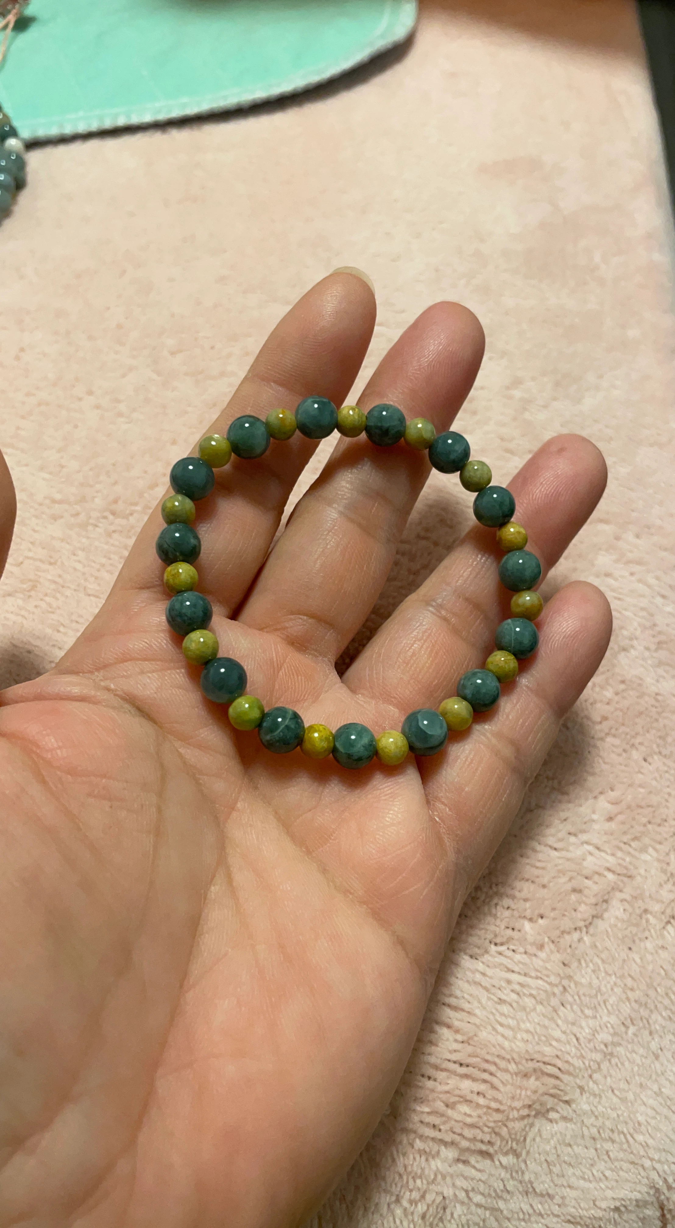 Jade and Yellow Stone Beaded Bracelet