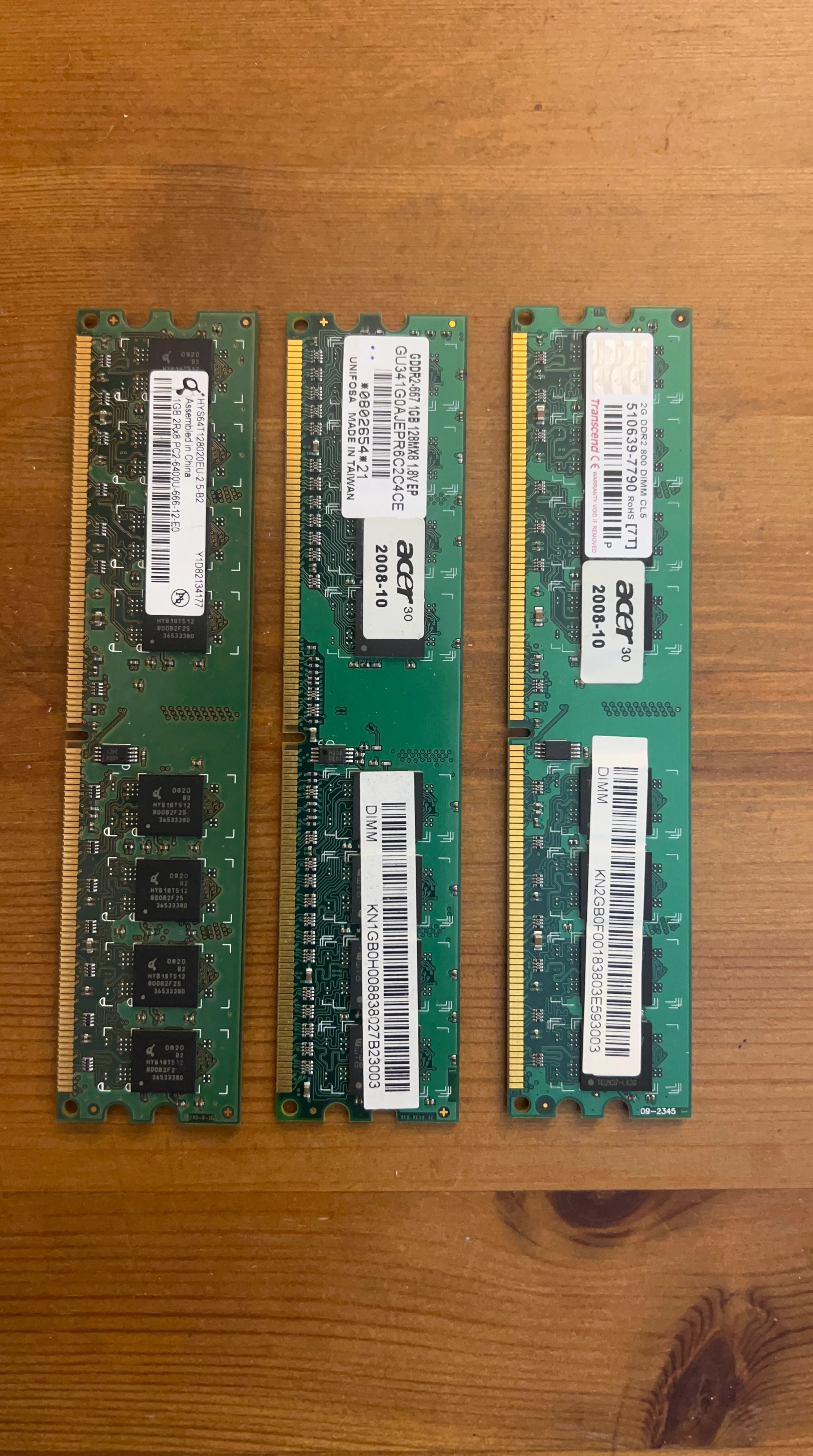 Moving Sale-Acer 2GB DDR2 RAM Modules (2)