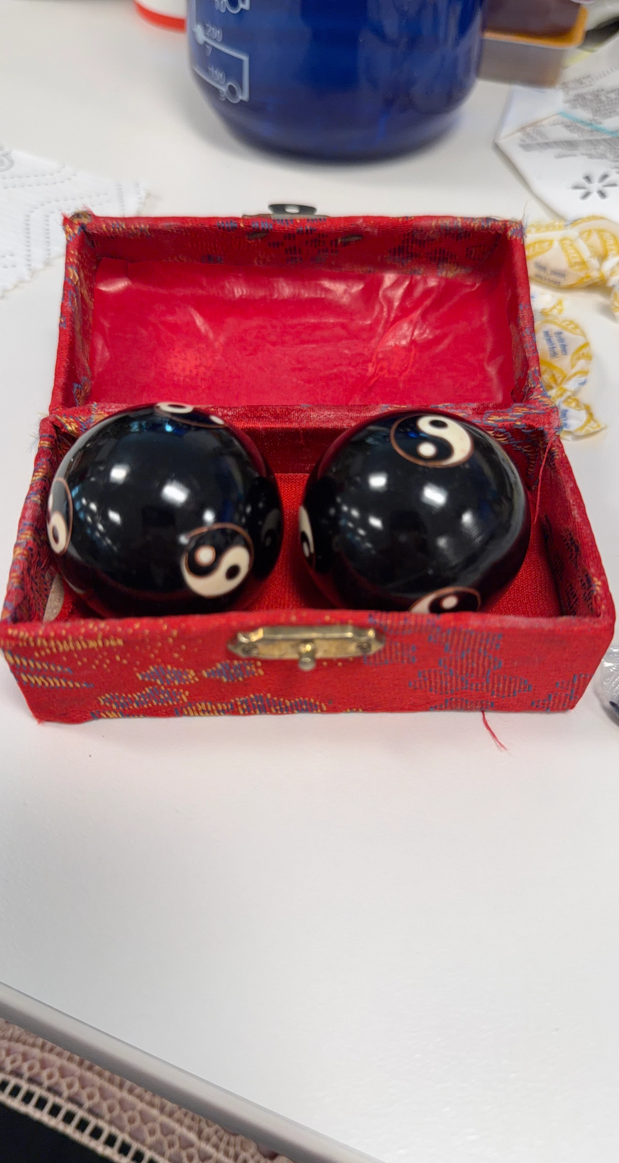 Black Yin Yang Massage Balls with Case