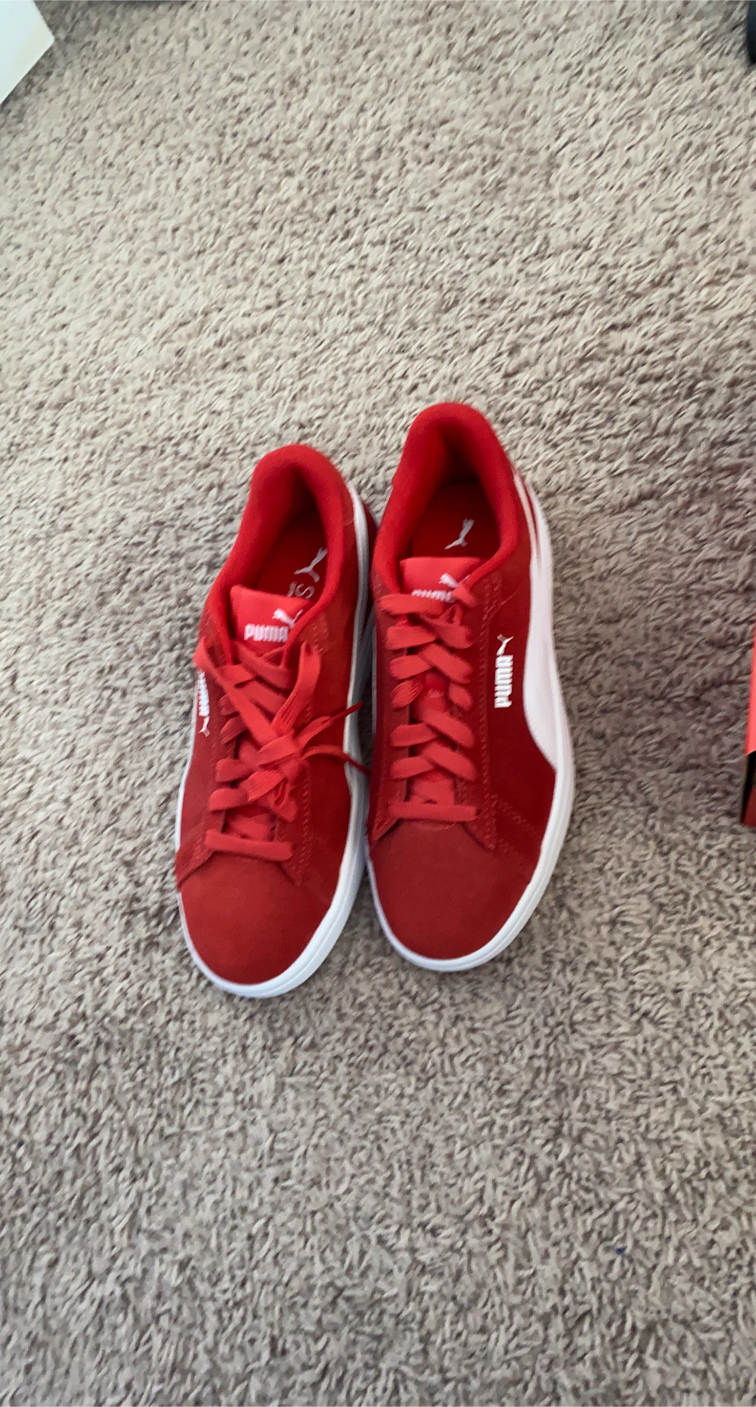 Puma Red Suede Sneakers