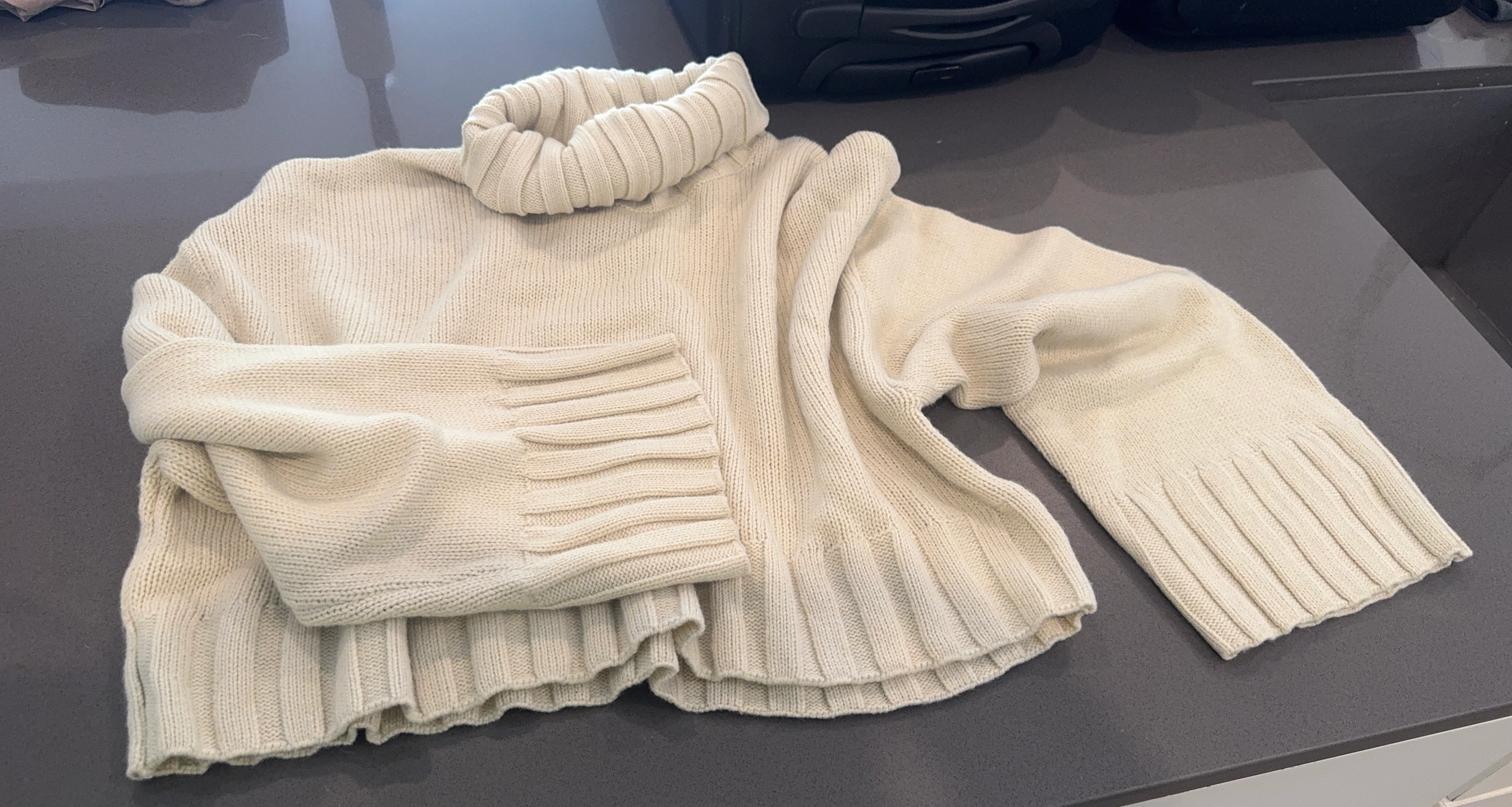 Cream Knit Turtleneck Sweater