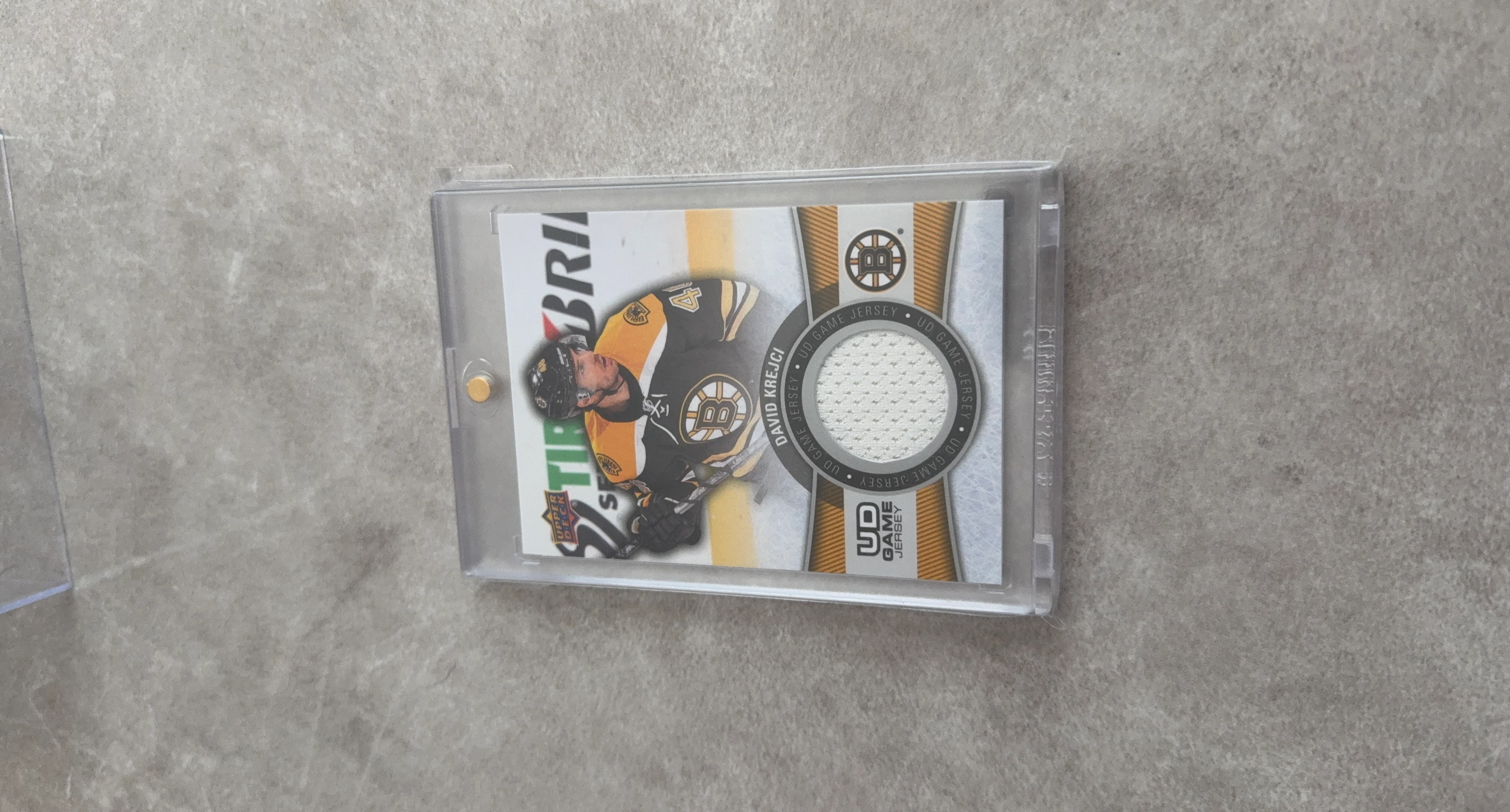 David Krejci UD Game Jersey Hockey Card