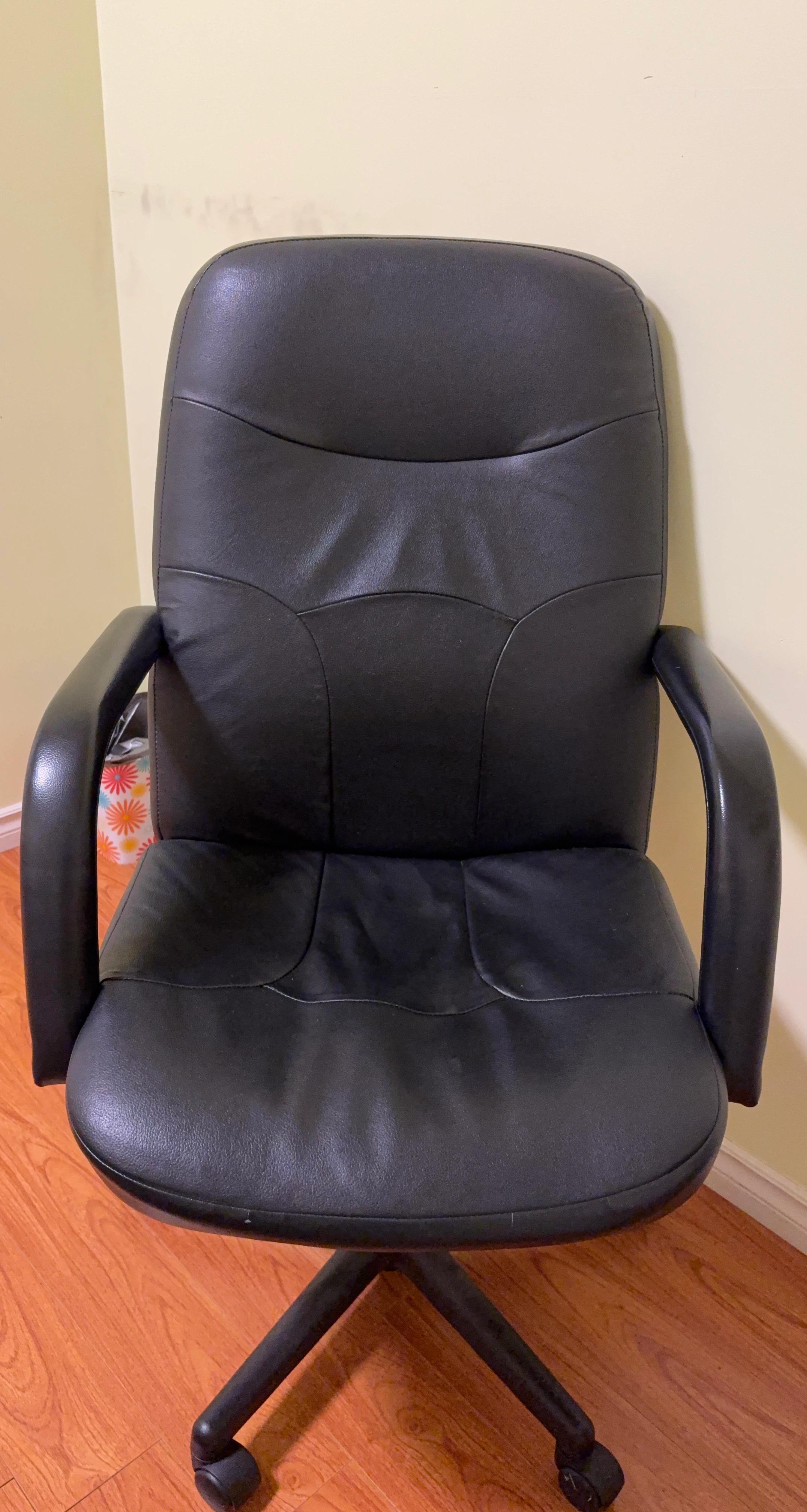 Black Faux Leather Office Chair