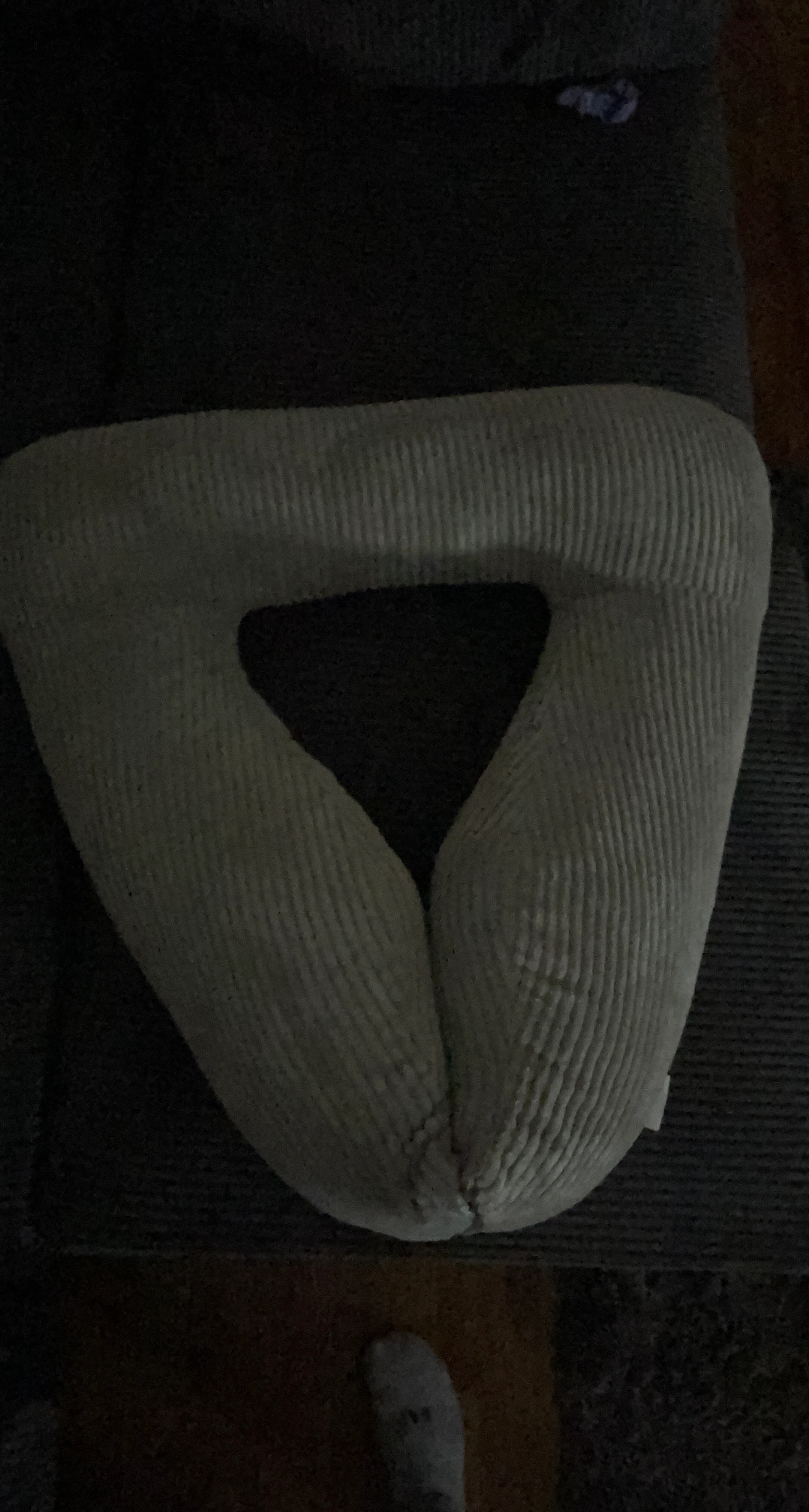Gray Corduroy C-Shaped Pillow
