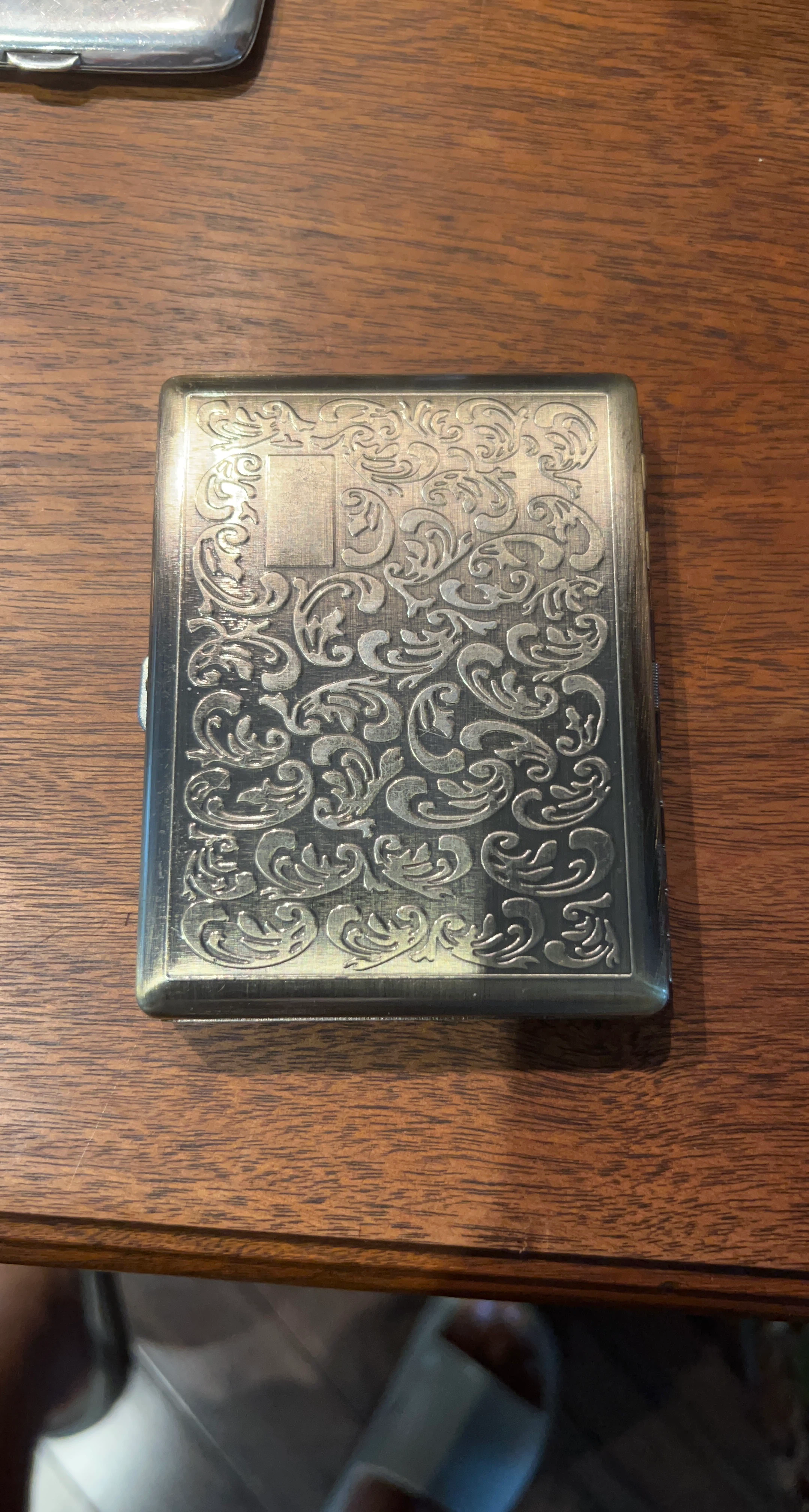 Ornate Metal Cigarette Case Holder