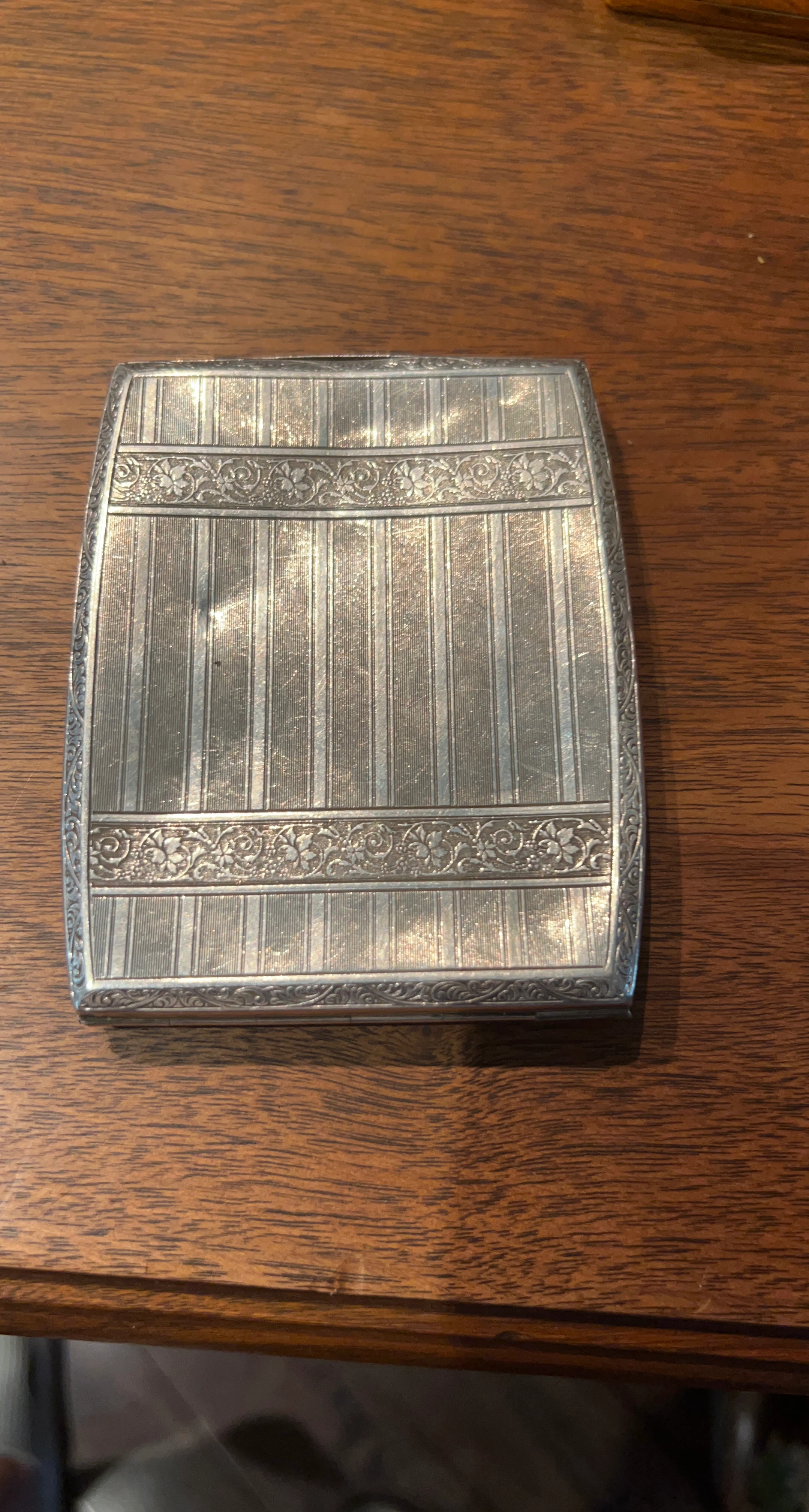Vintage Silver Engraved Cigarette Case Holder