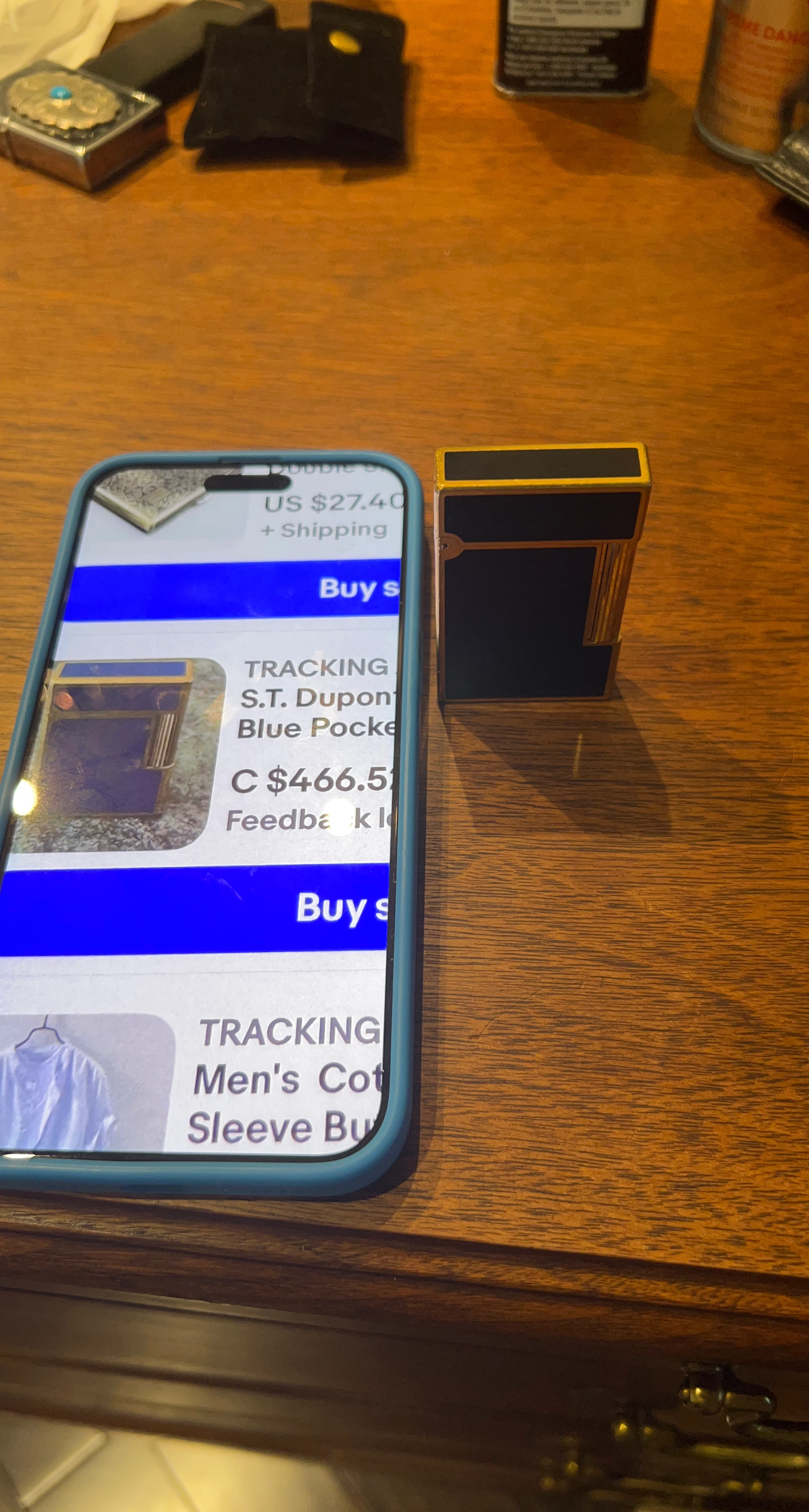 S.T. Dupont Blue Pocket Lighter