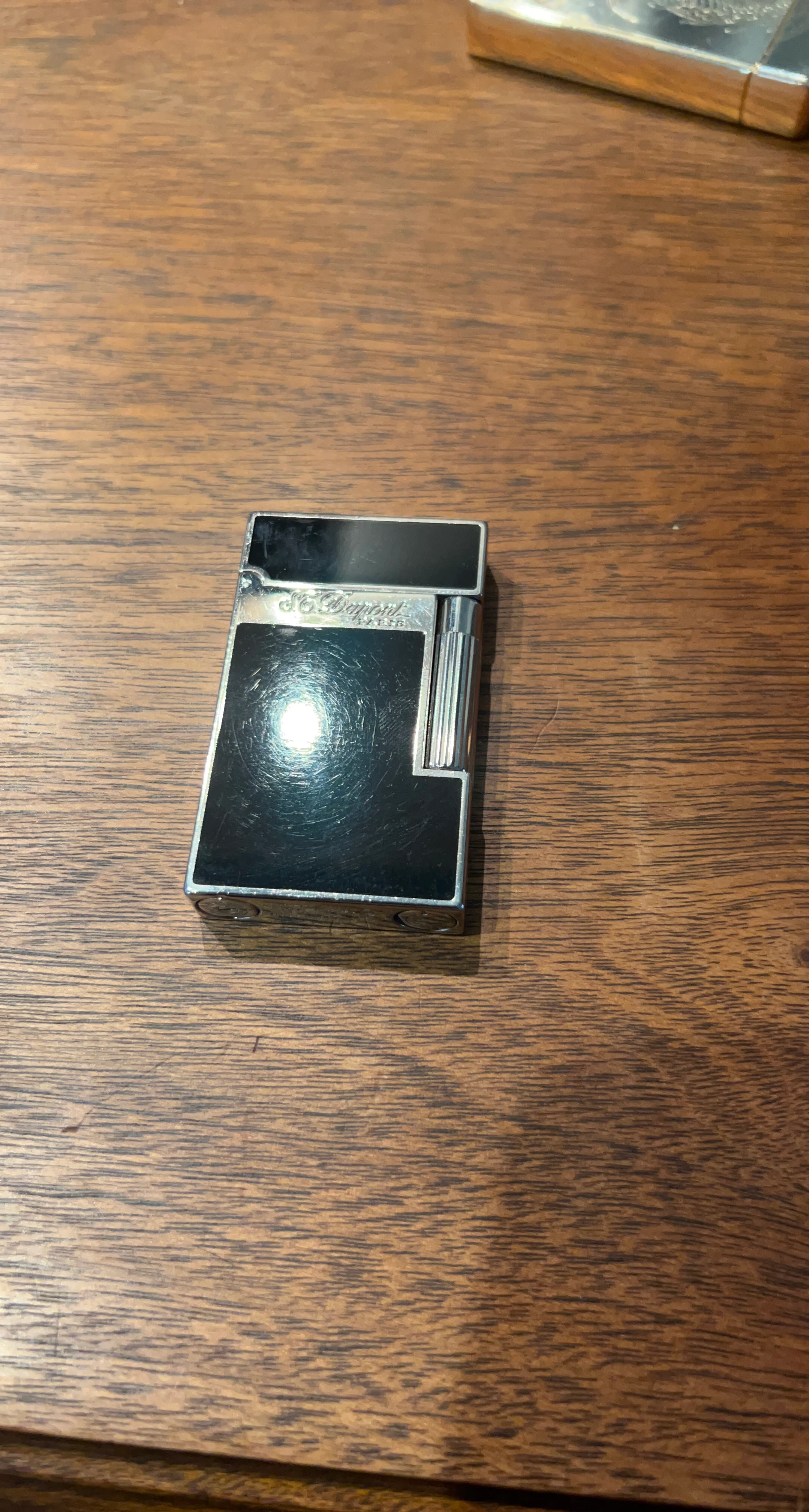 S.T. Dupont Lighter - Black and Silver