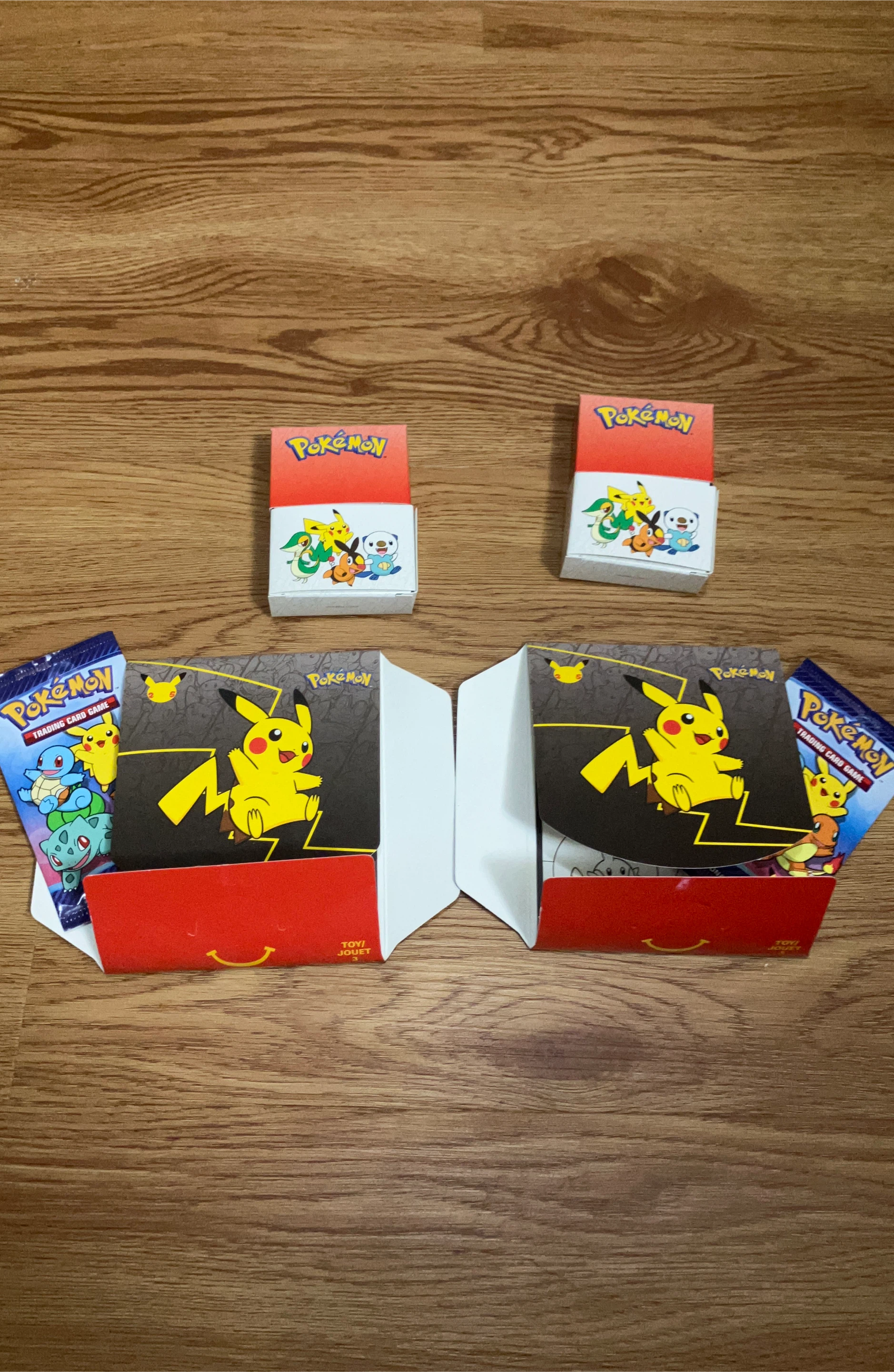2 Pokémon McDonald's Happy Meal Boxes with Trading Cards