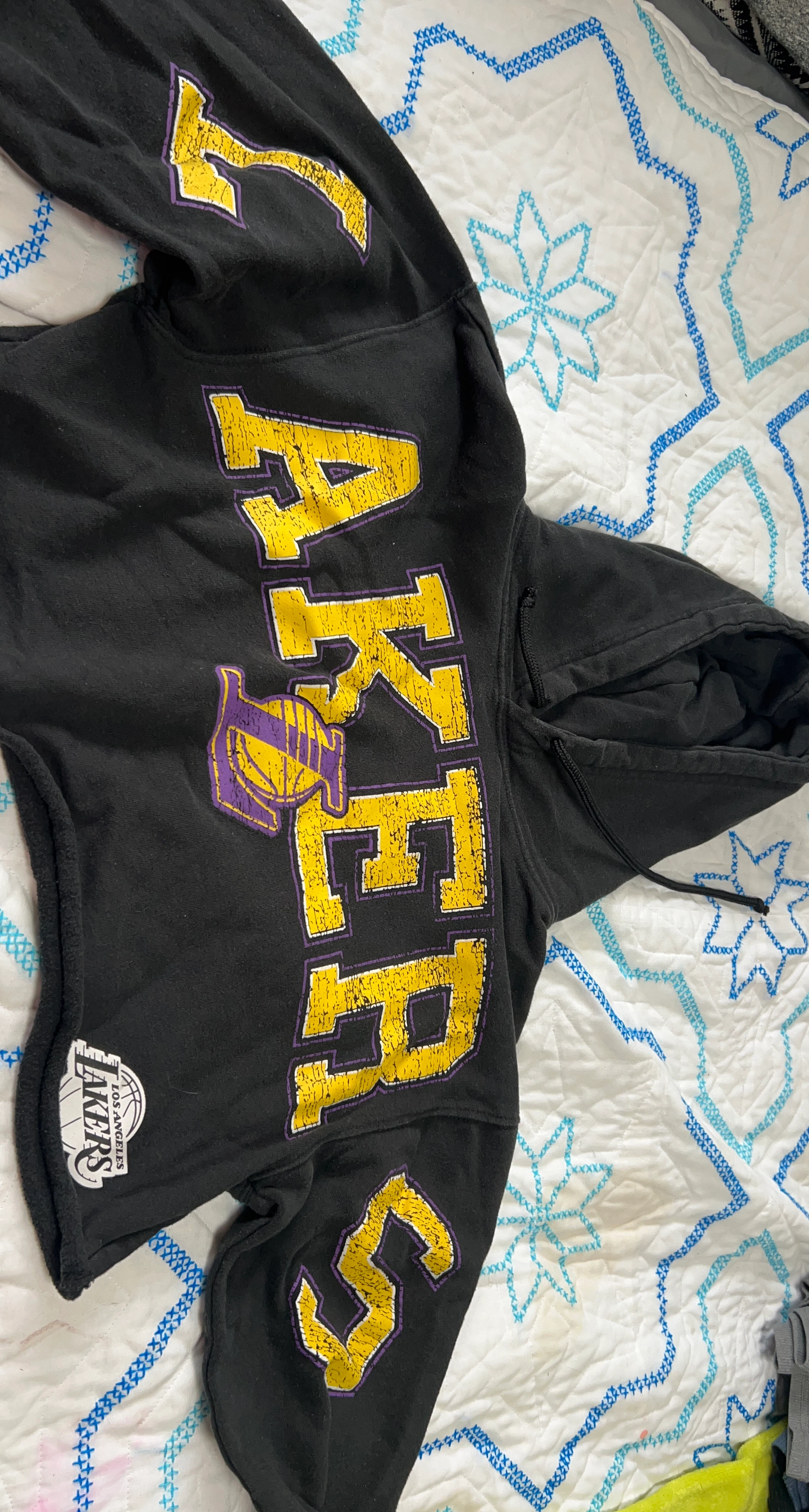 Los Angeles Lakers Cropped Hoodie Sweatshirt Size S/P