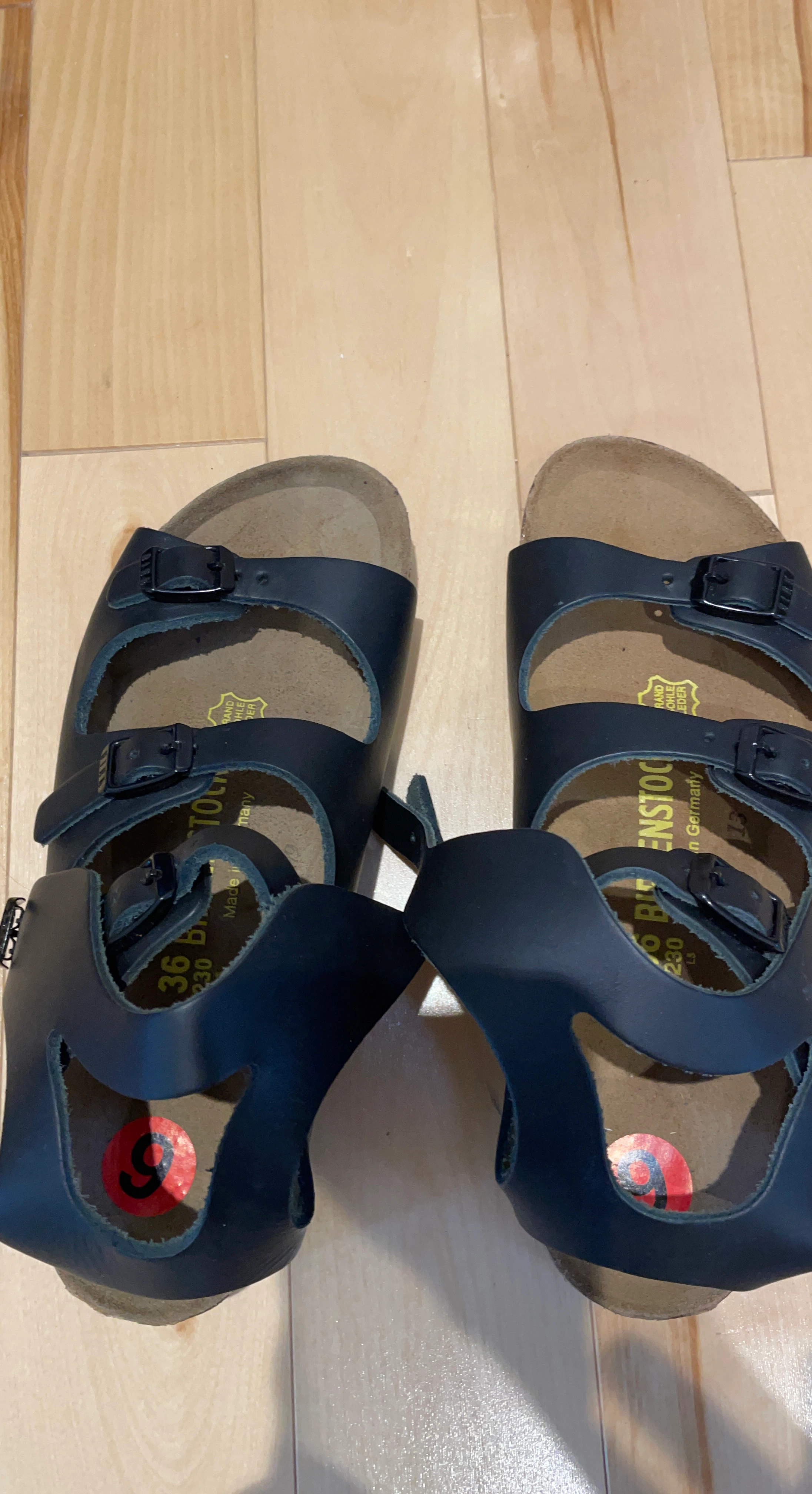 Birkenstock Black Leather Sandals - Size 36