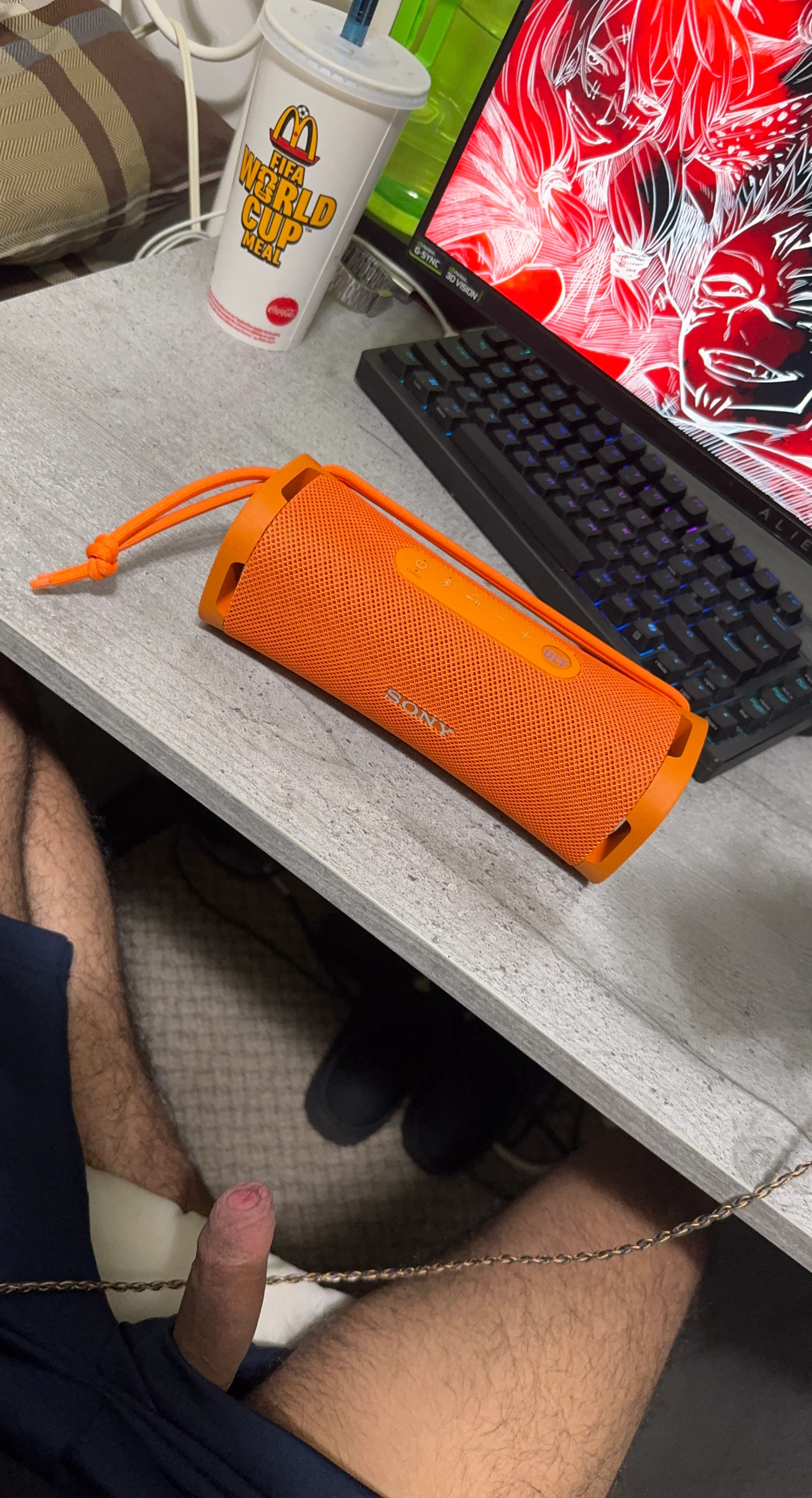 Orange Sony Ult Field 1 portable Bluetooth speaker