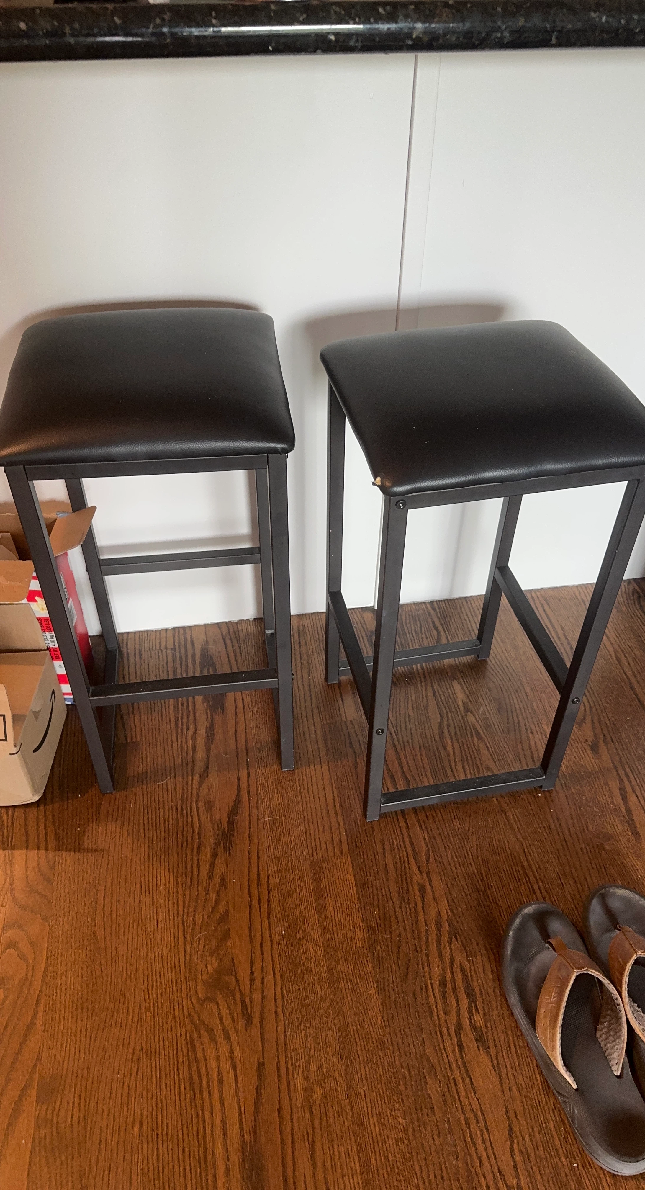 Set of 2 Black Bar Stools