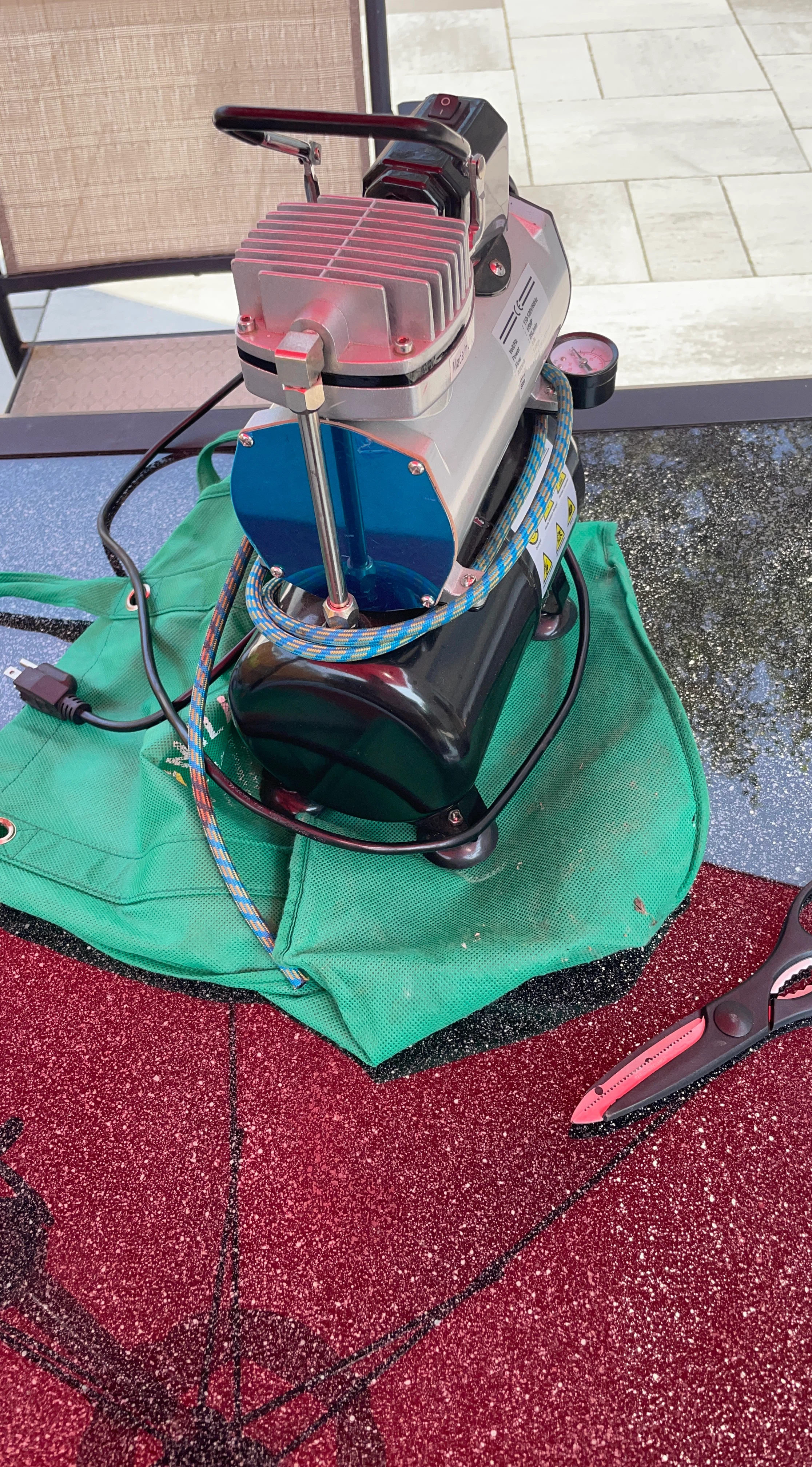 Air Compressor with Hose and Gauge