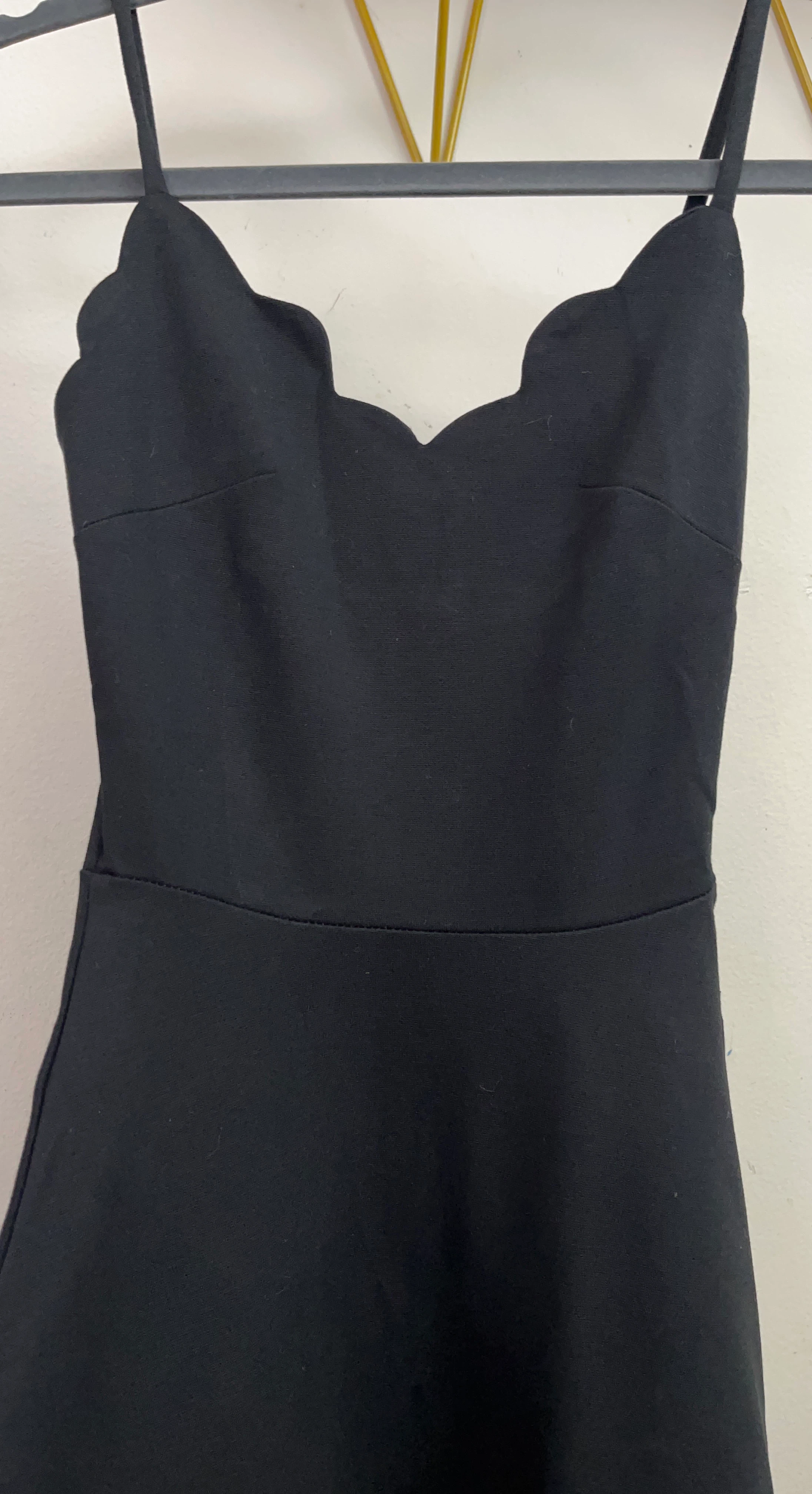 Black Scalloped fit & flare Dress