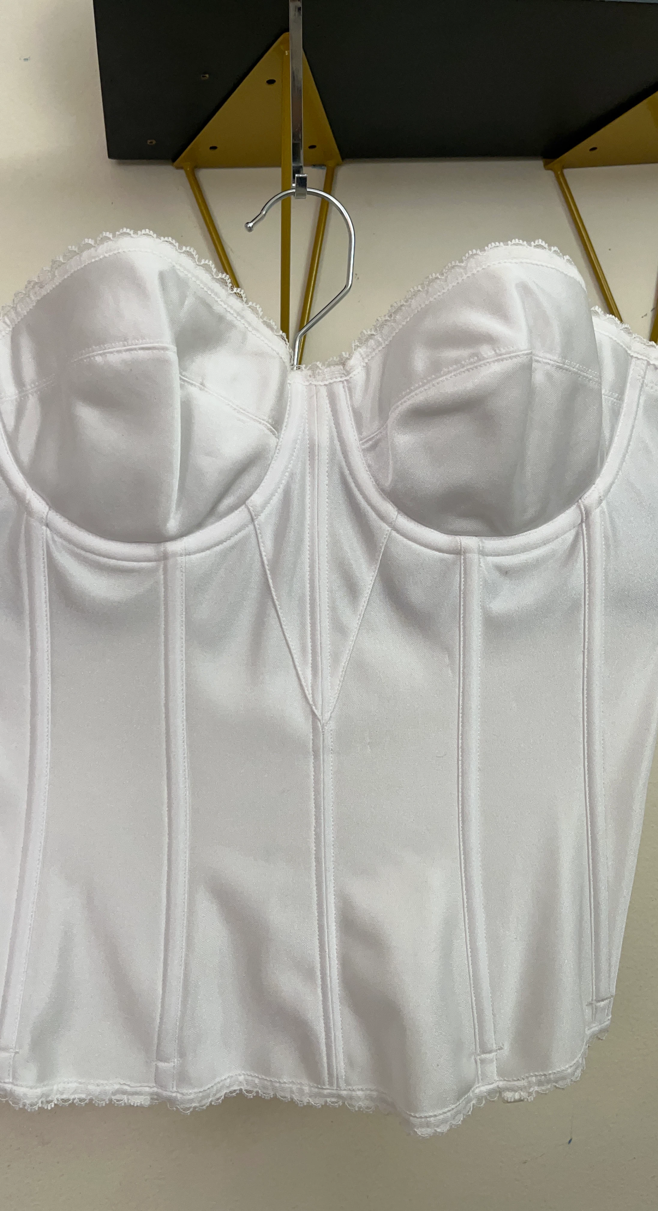 White Corset Top with Lace Trim