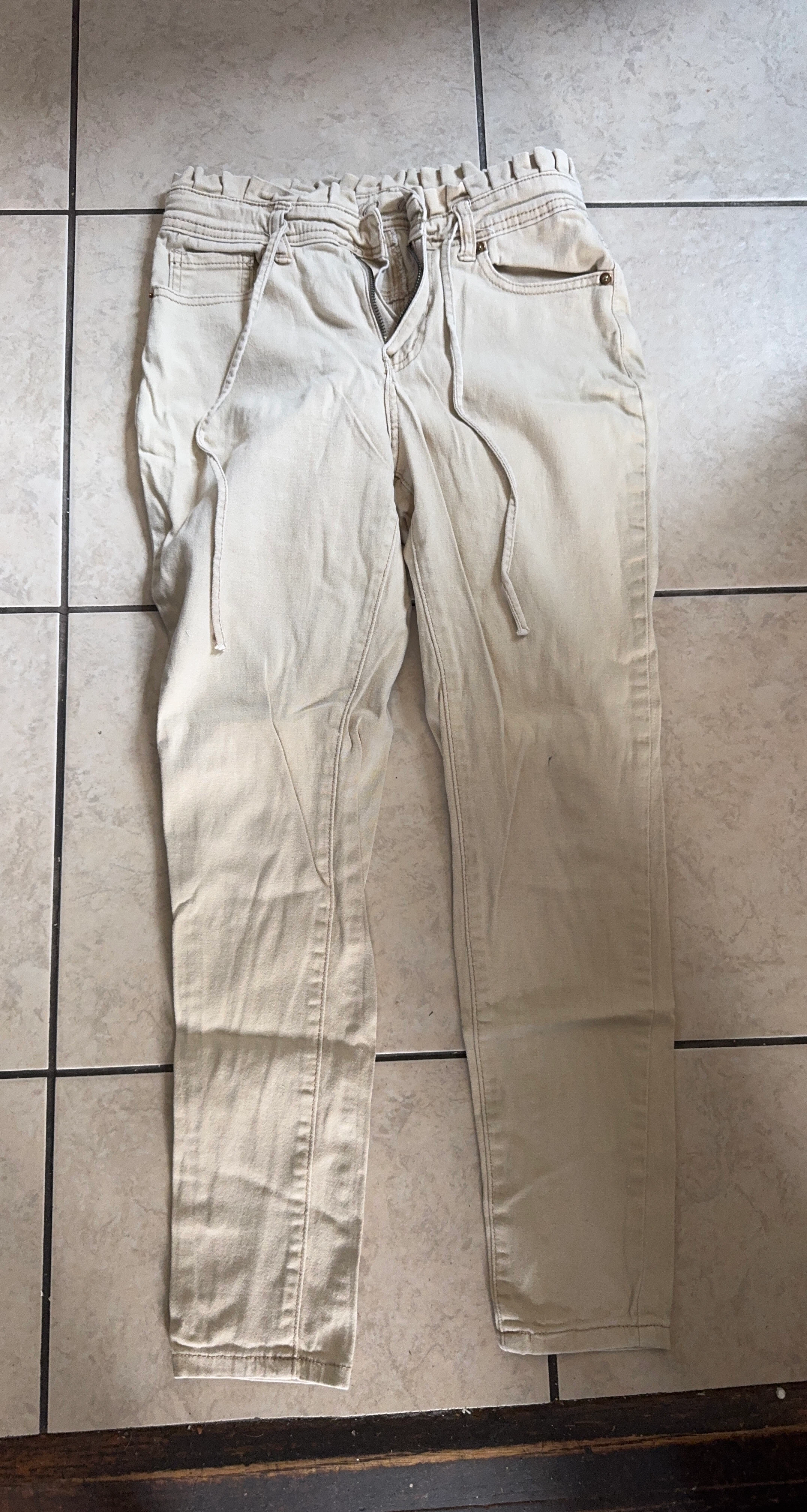 Beige Casual Pants