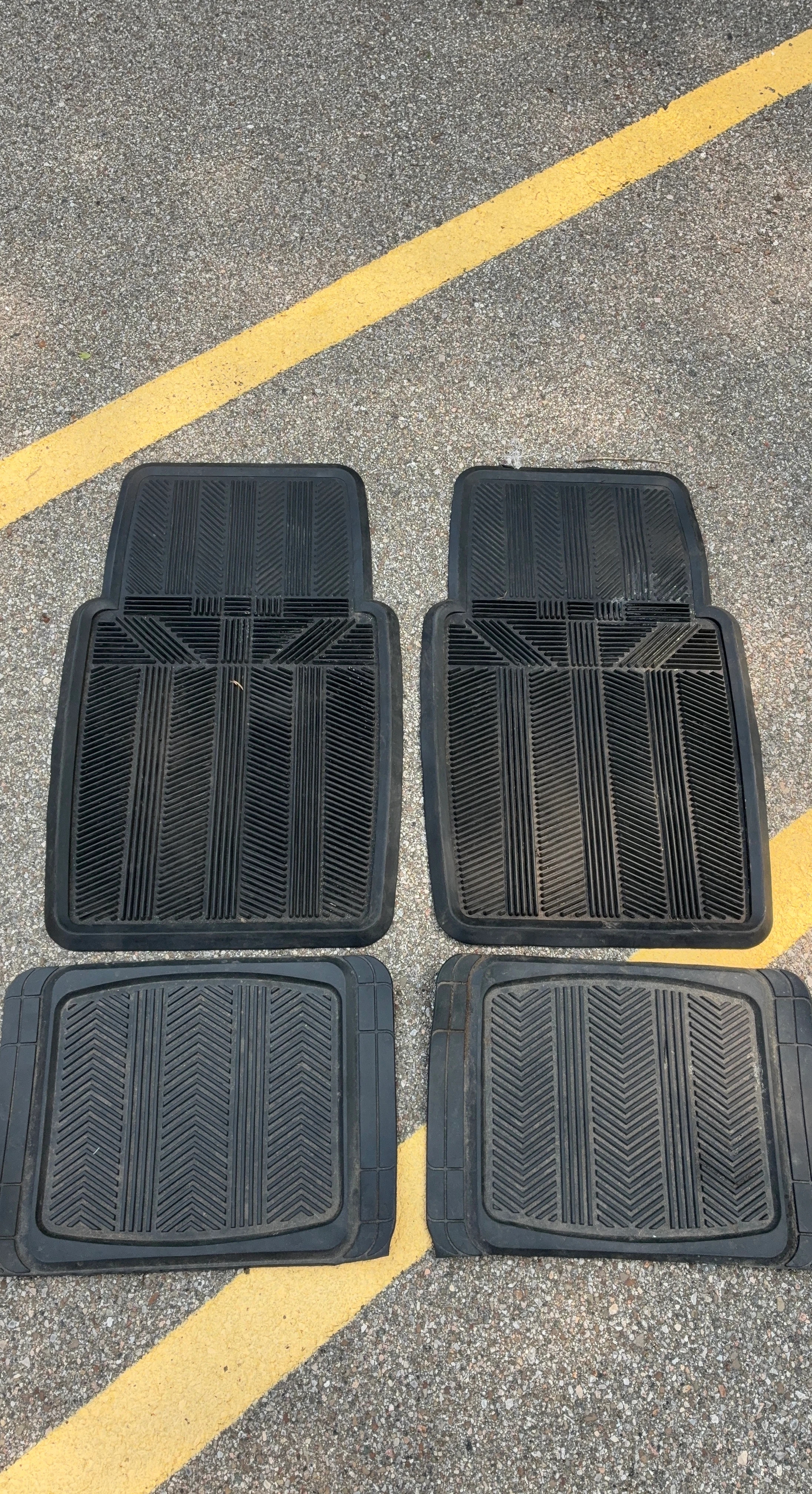 Set of 4 Black Rubber Floor Mats