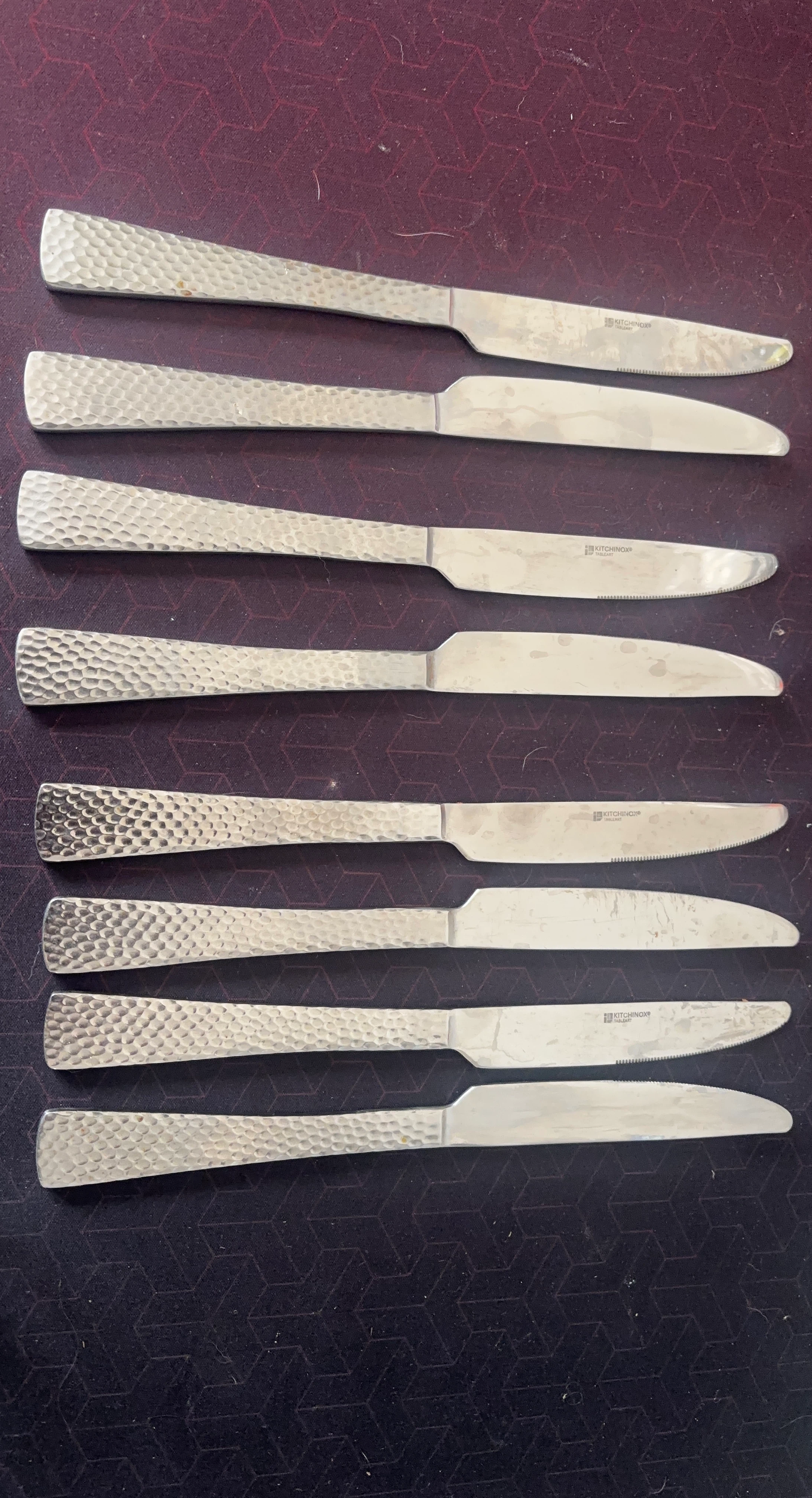 KITCHINO TABLEART Hammered Steak Knives - Set of 8