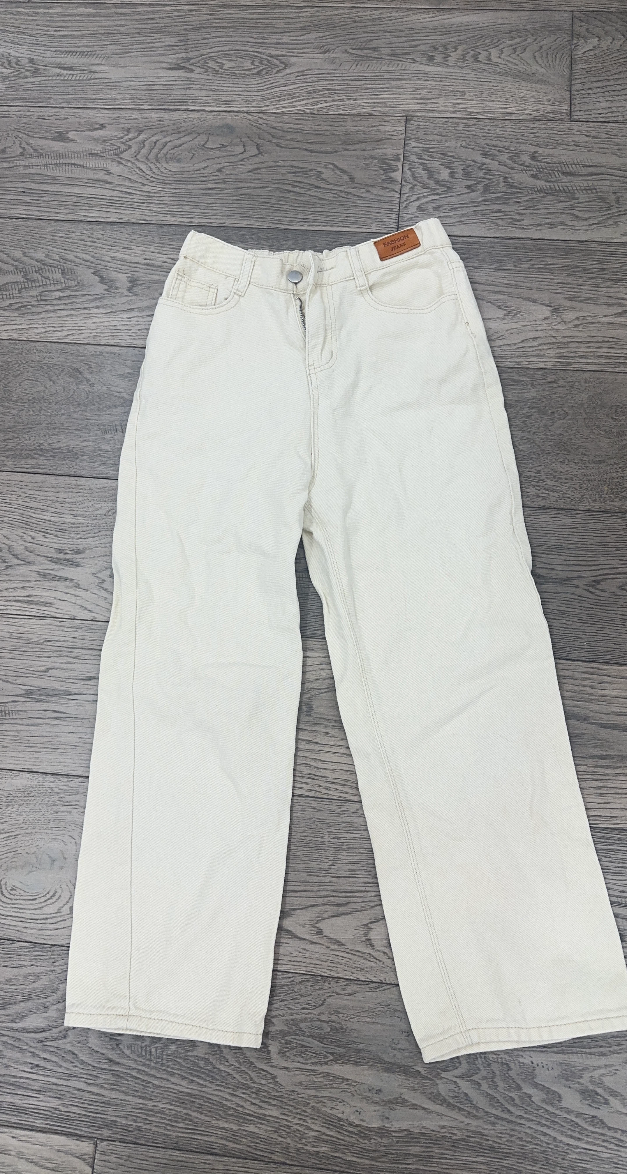 Fashion Jeans Cream Wide Leg Pants