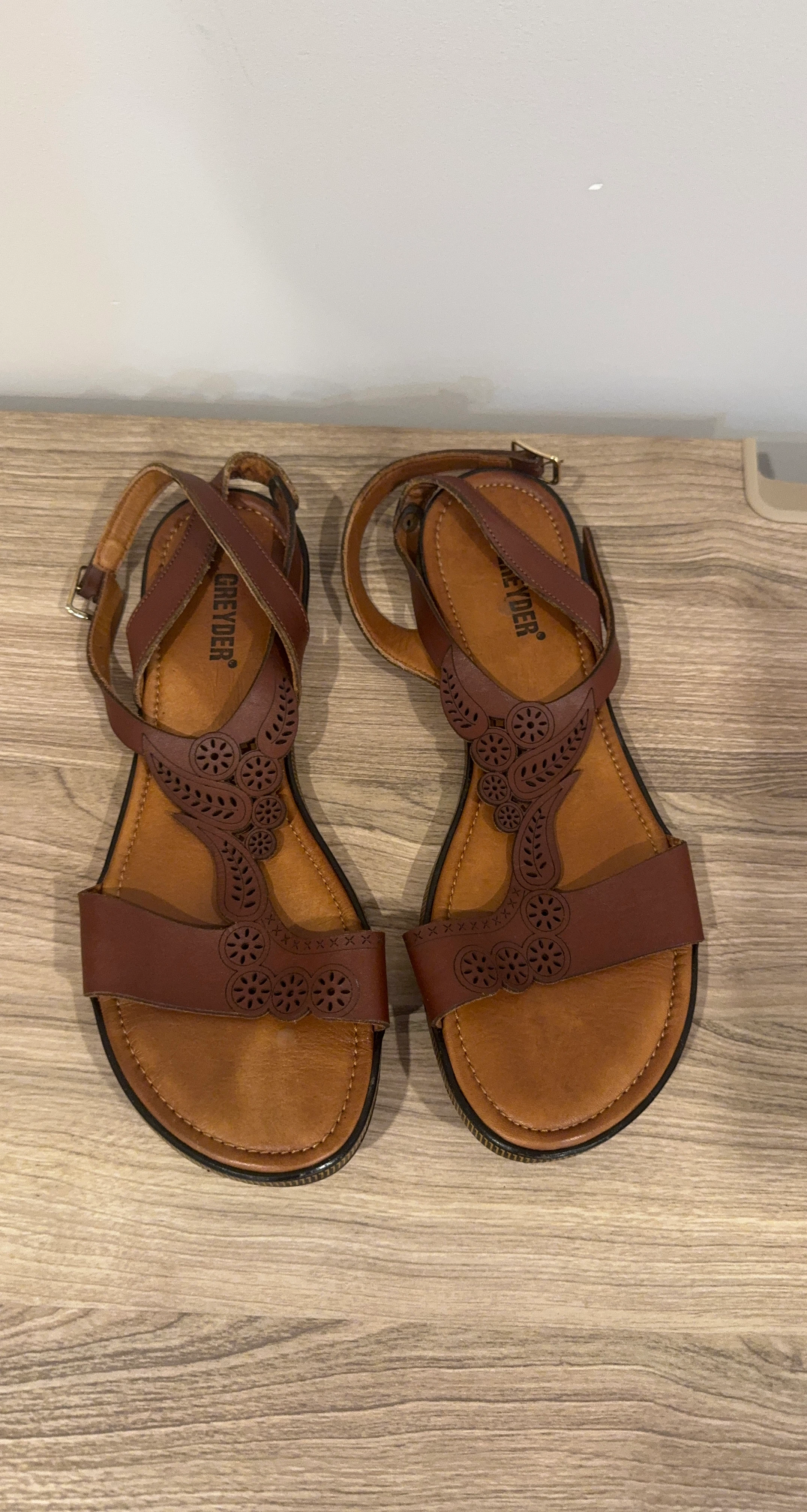 Greyder Brown Leather Sandals