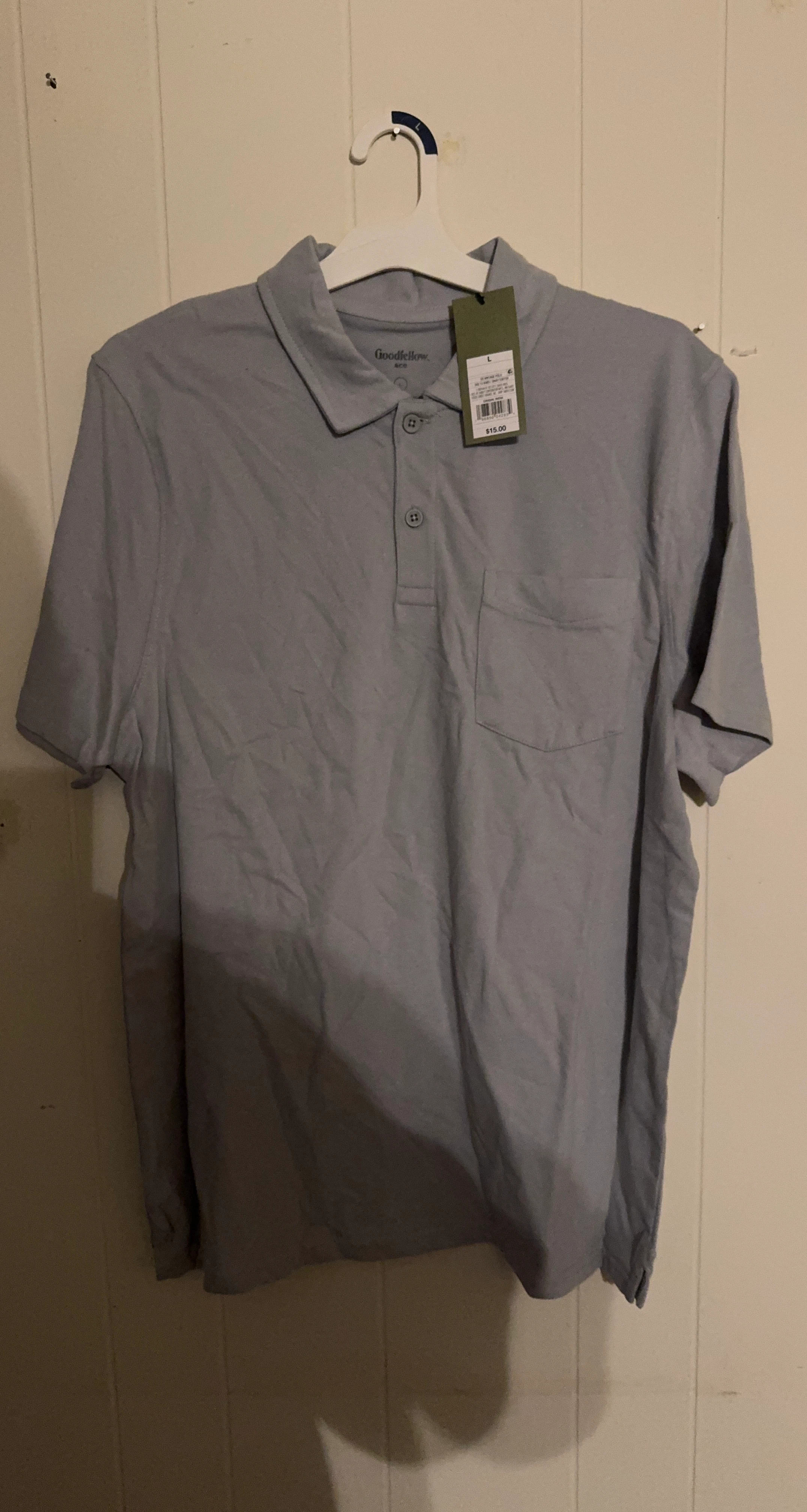 Goodfellow & Co. Men's Light Blue Polo Shirt Size L