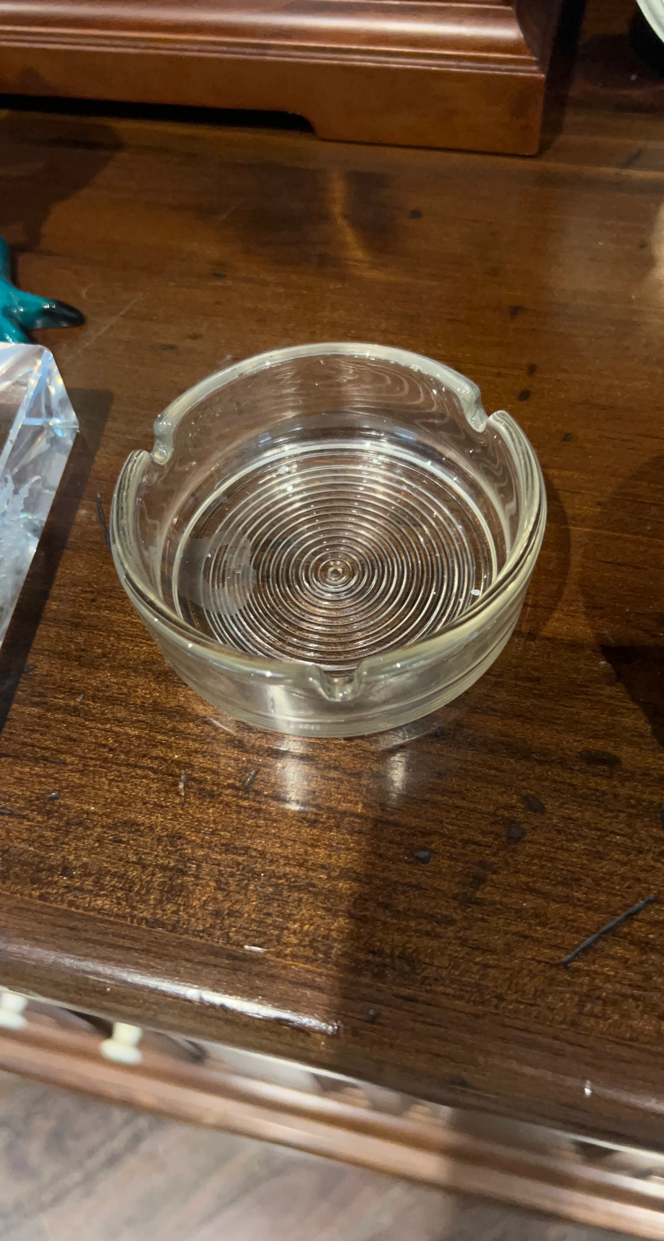 Glass Ashtray with Swirl Design