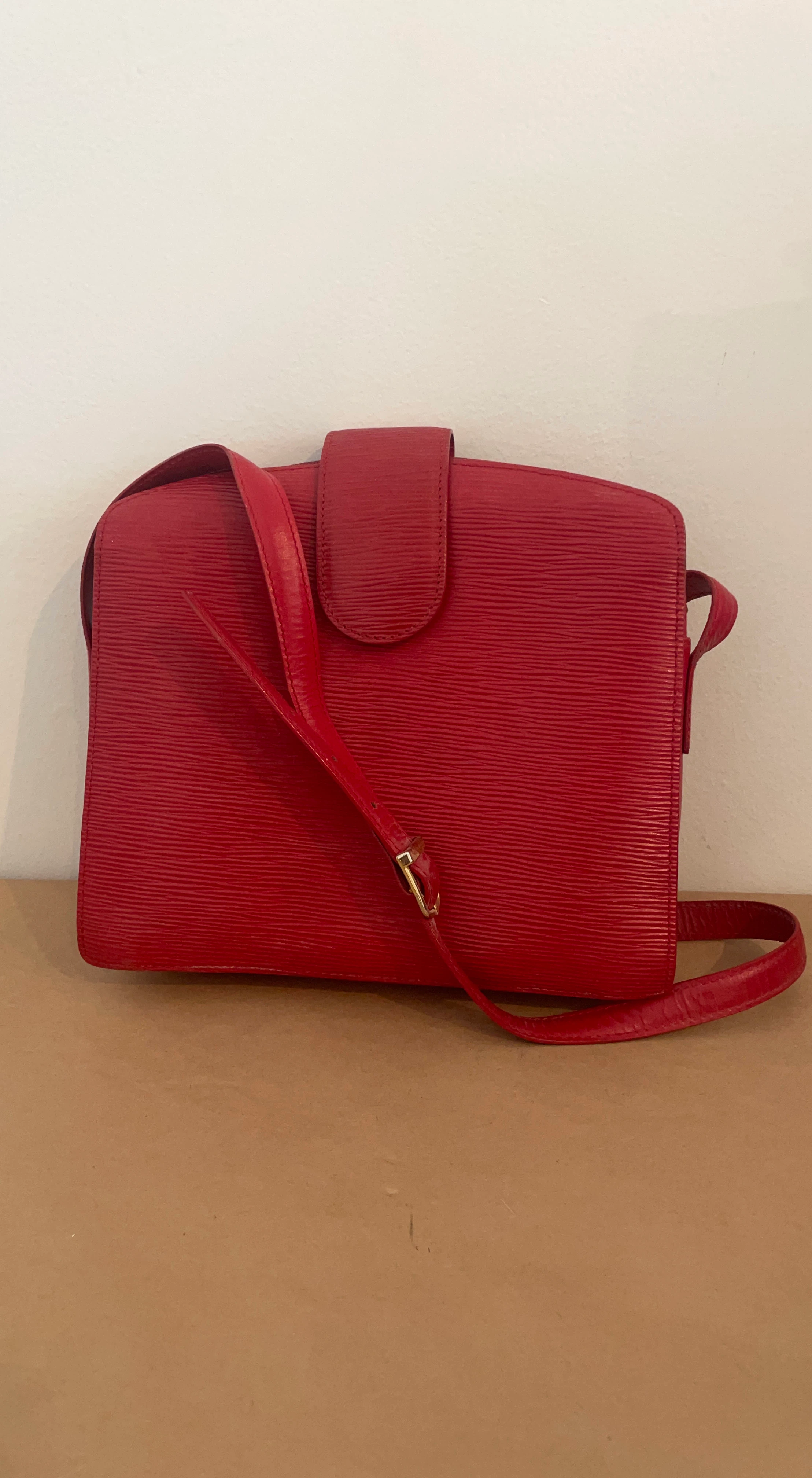 Red Leather Shoulder Bag