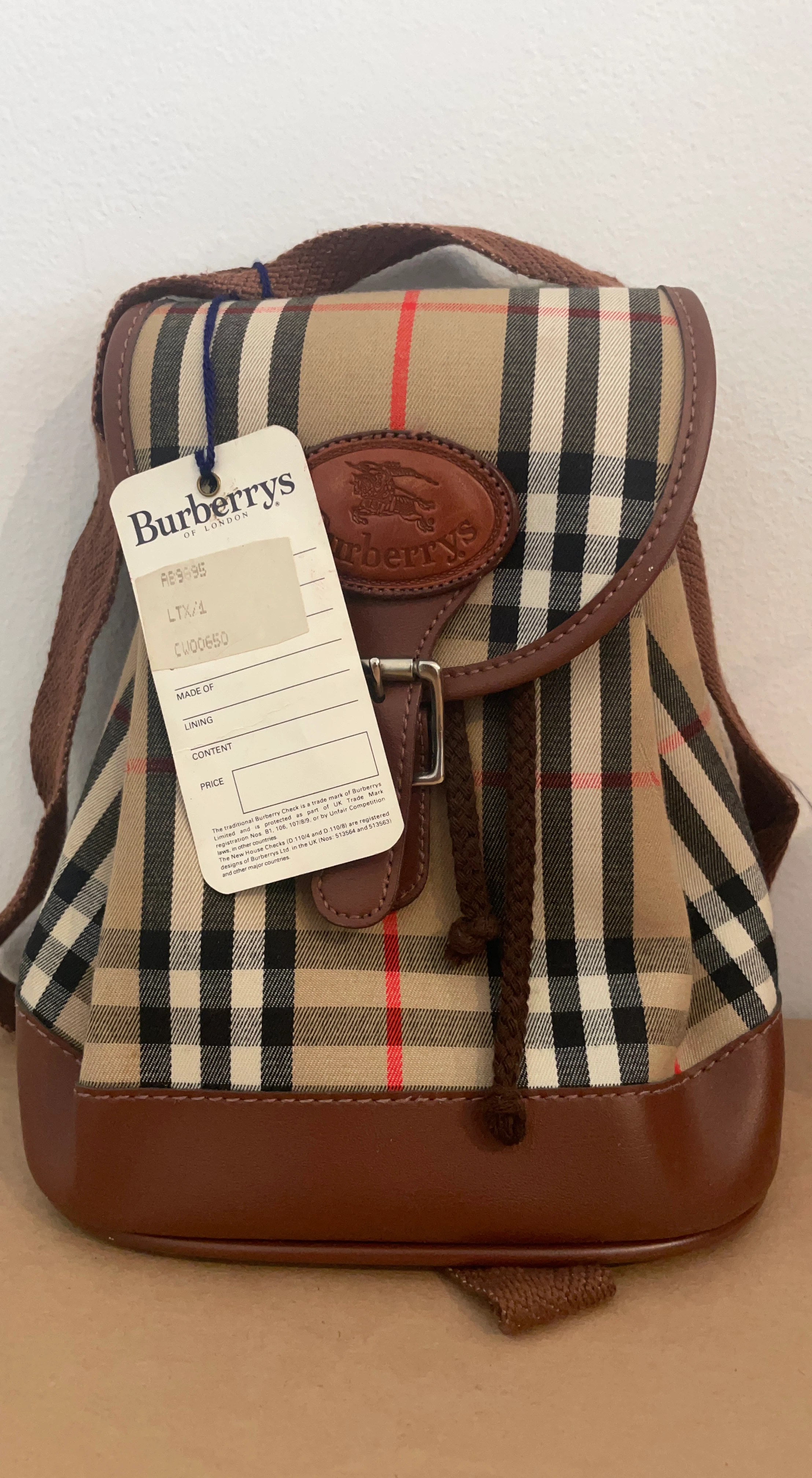 Burberry Nova Check Canvas and Leather Mini Backpack