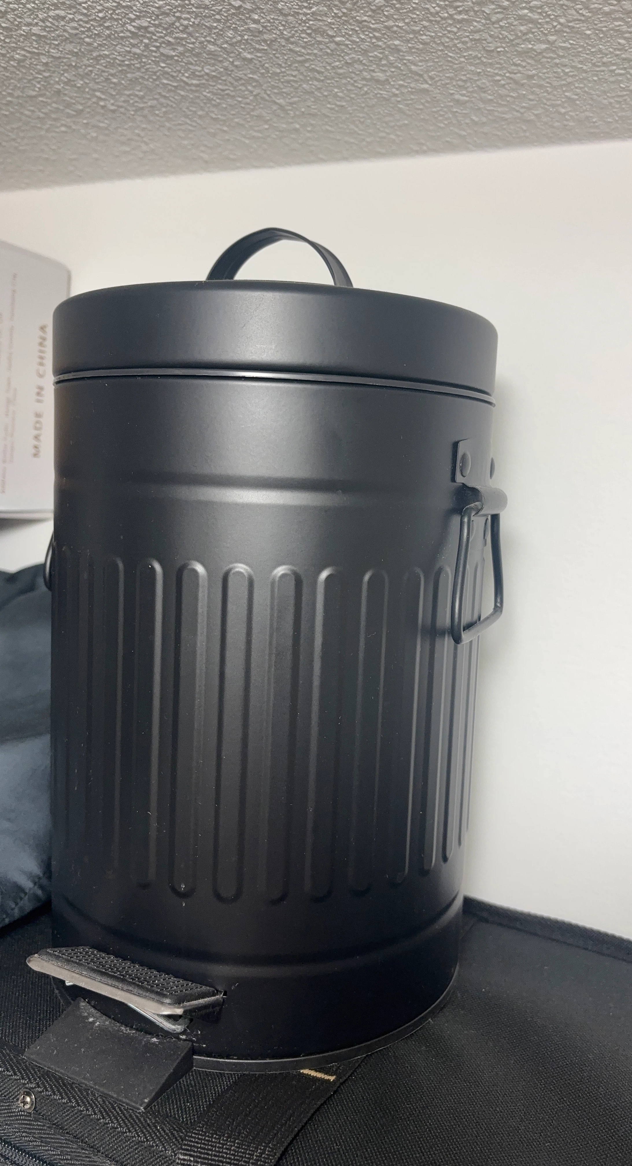 Black Metal Trash Can