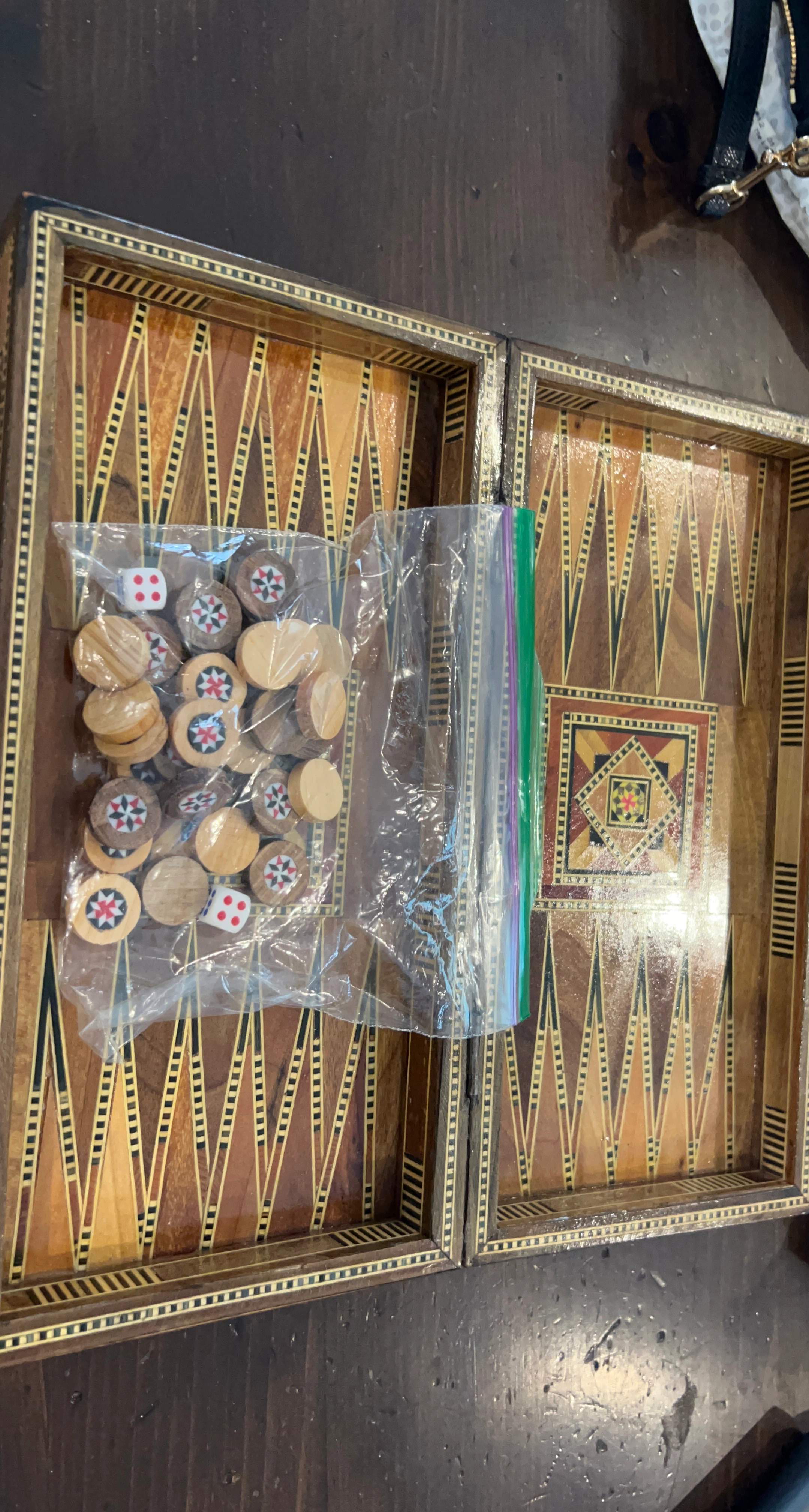 Wooden Backgammon Set vintage
