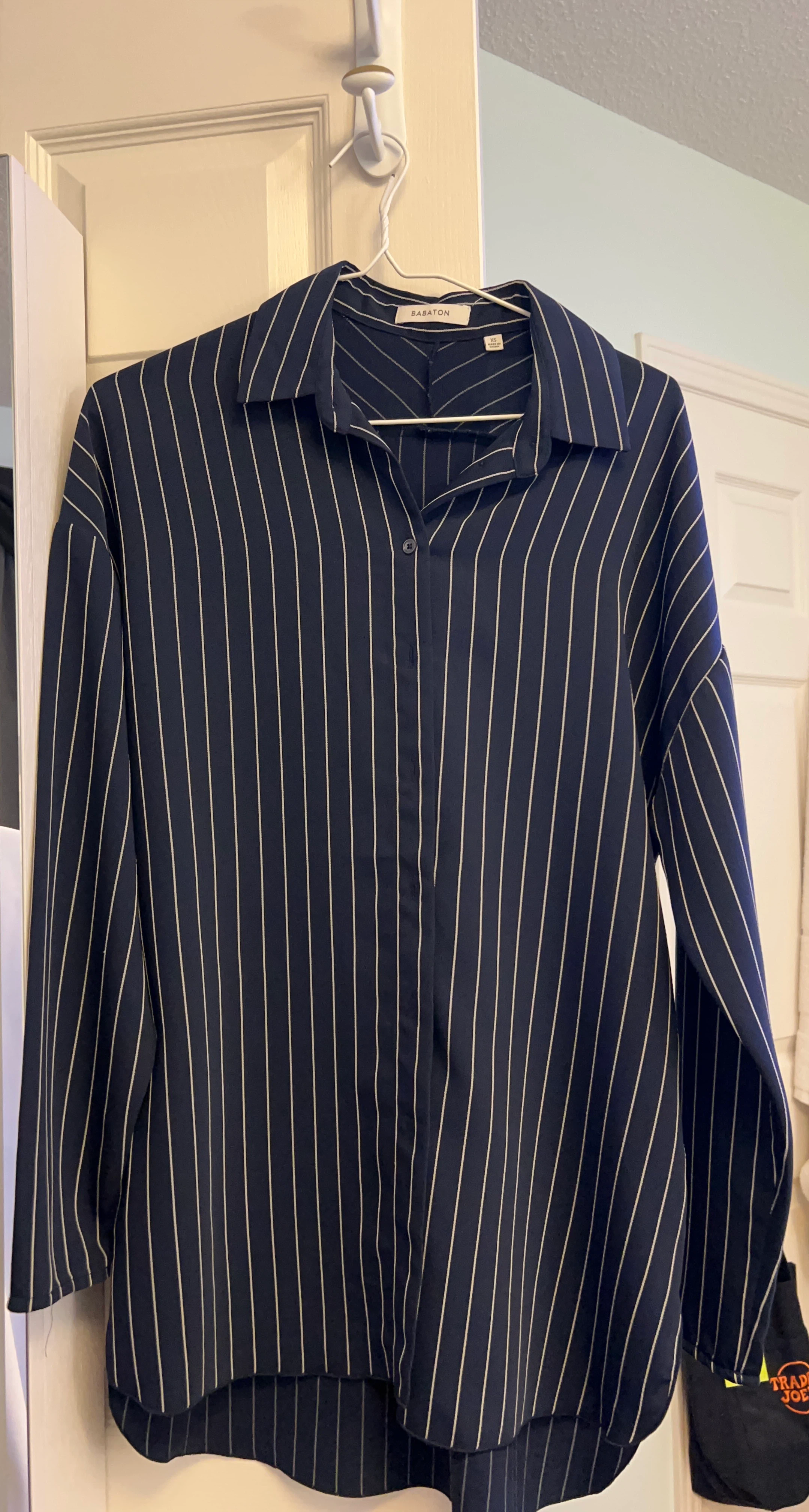 Babaton Striped Button-Up Shirt XS