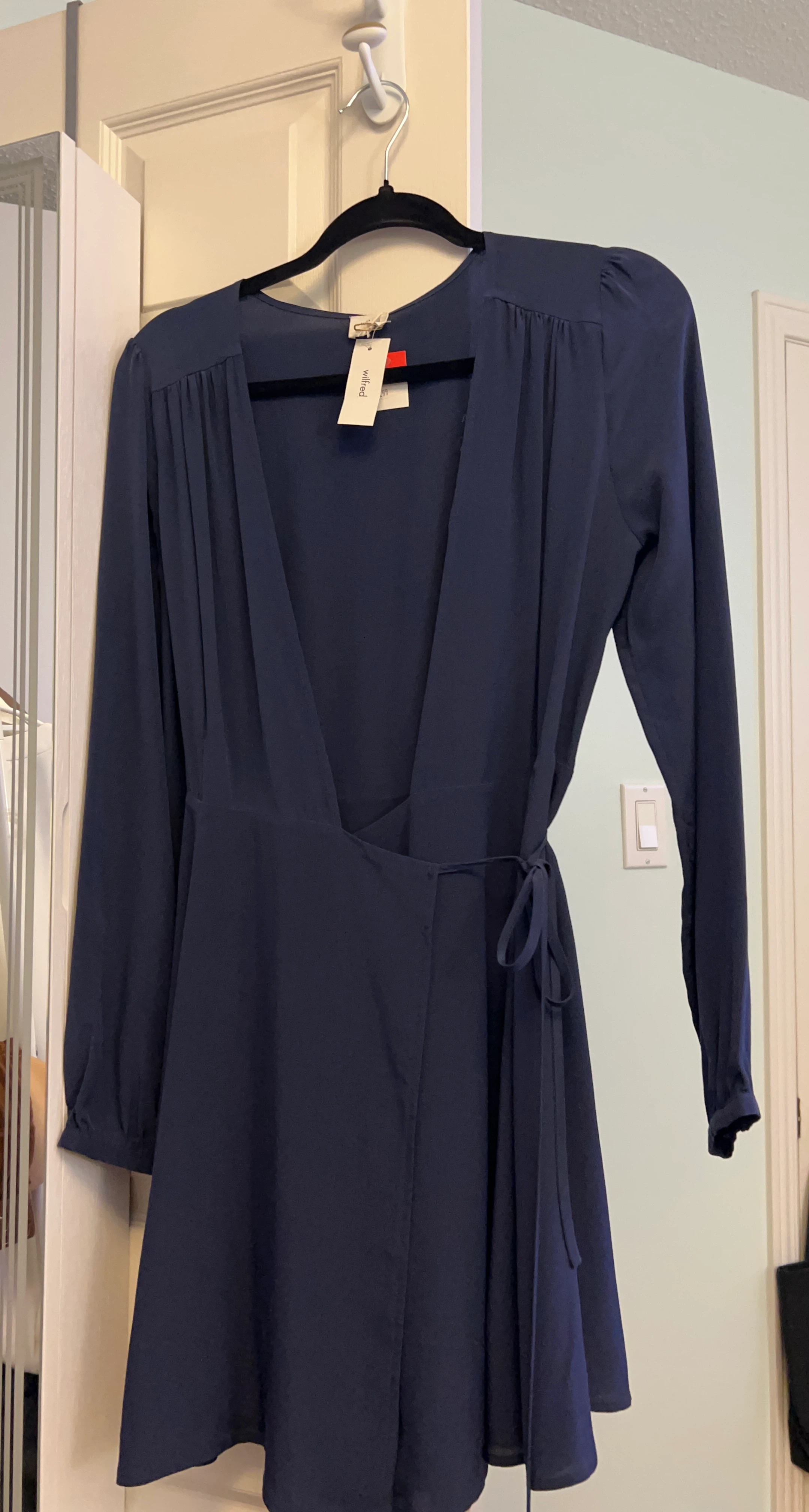 Wilfred Navy Blue Wrap Dress