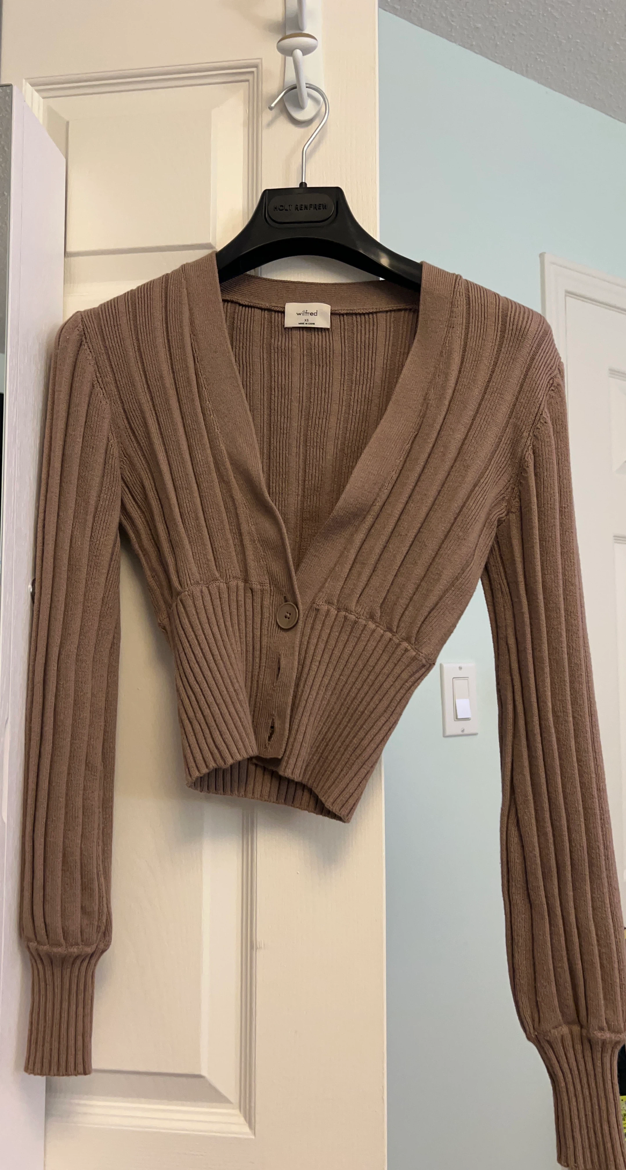 Wilfred Brown Ribbed Cardigan