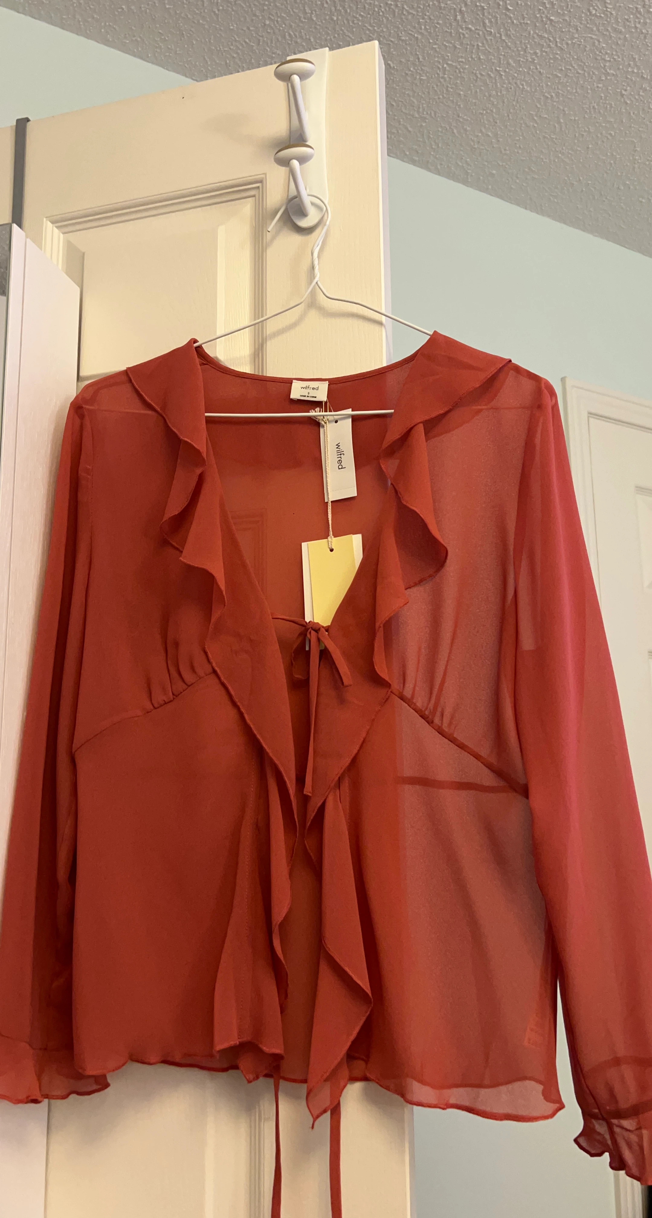 Wilfred Ruffle Blouse - rosy red