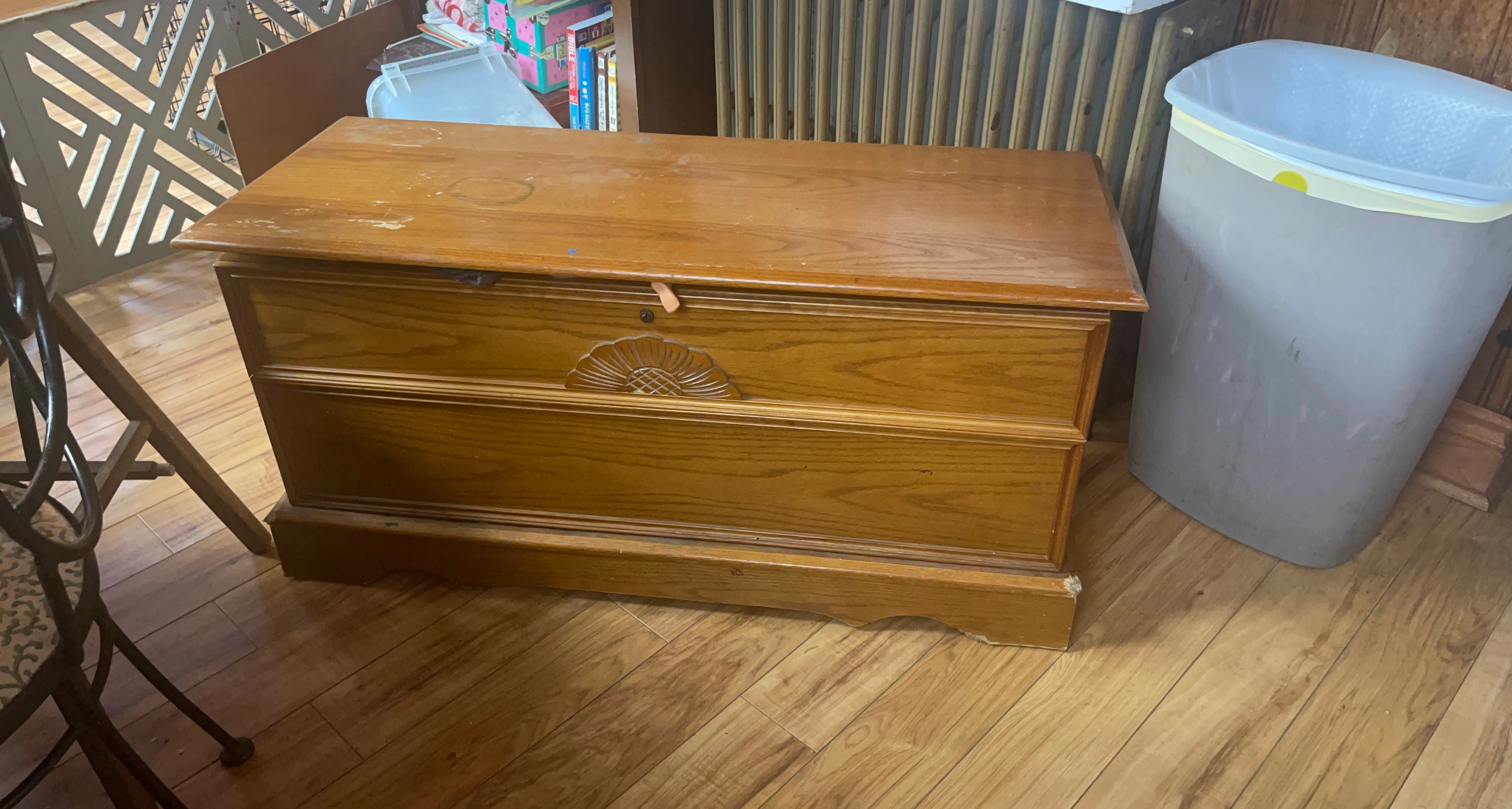 Vintage Wooden Storage Chest Trunk