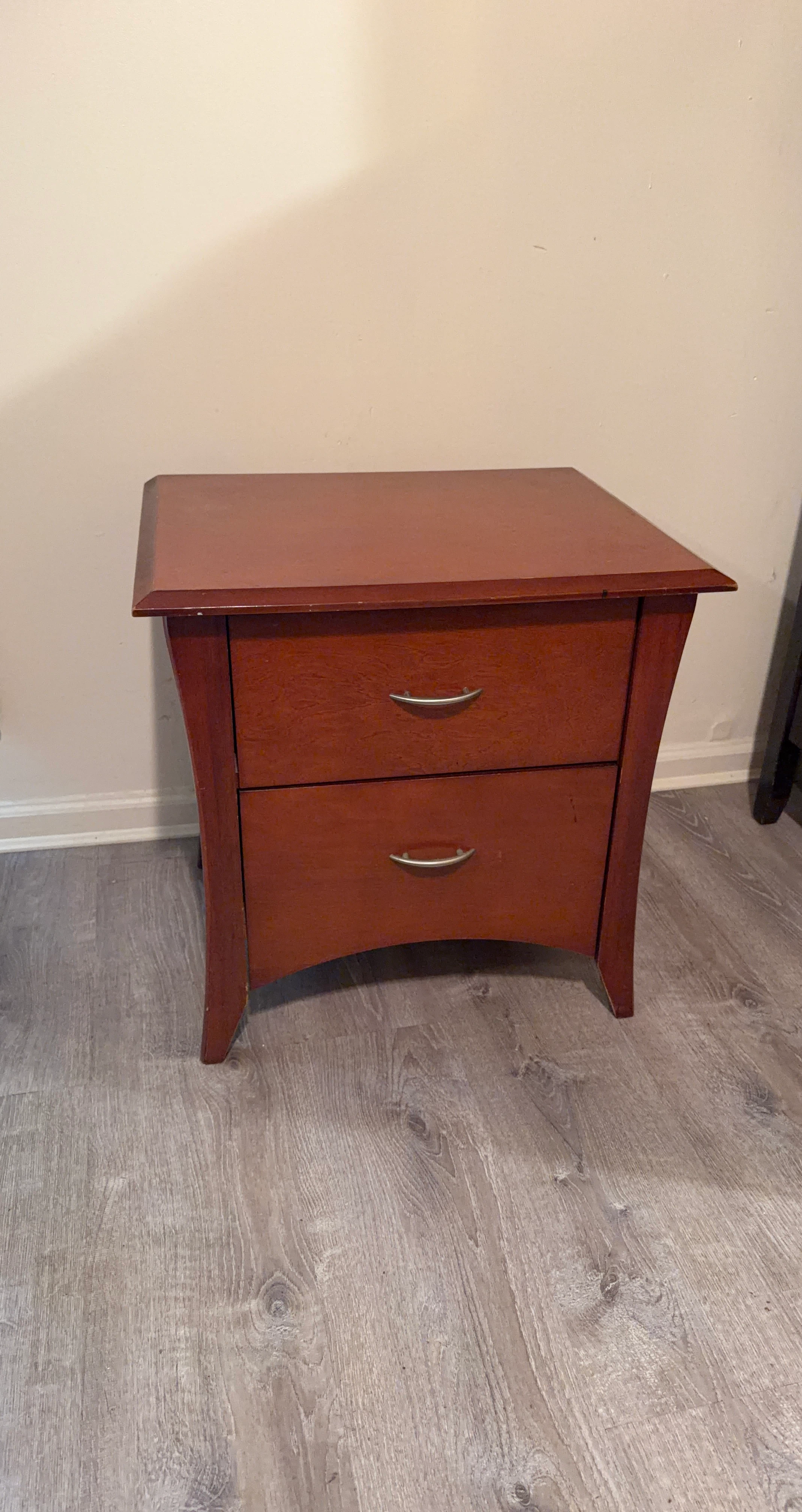 Wooden Nightstand with 2 Drawers