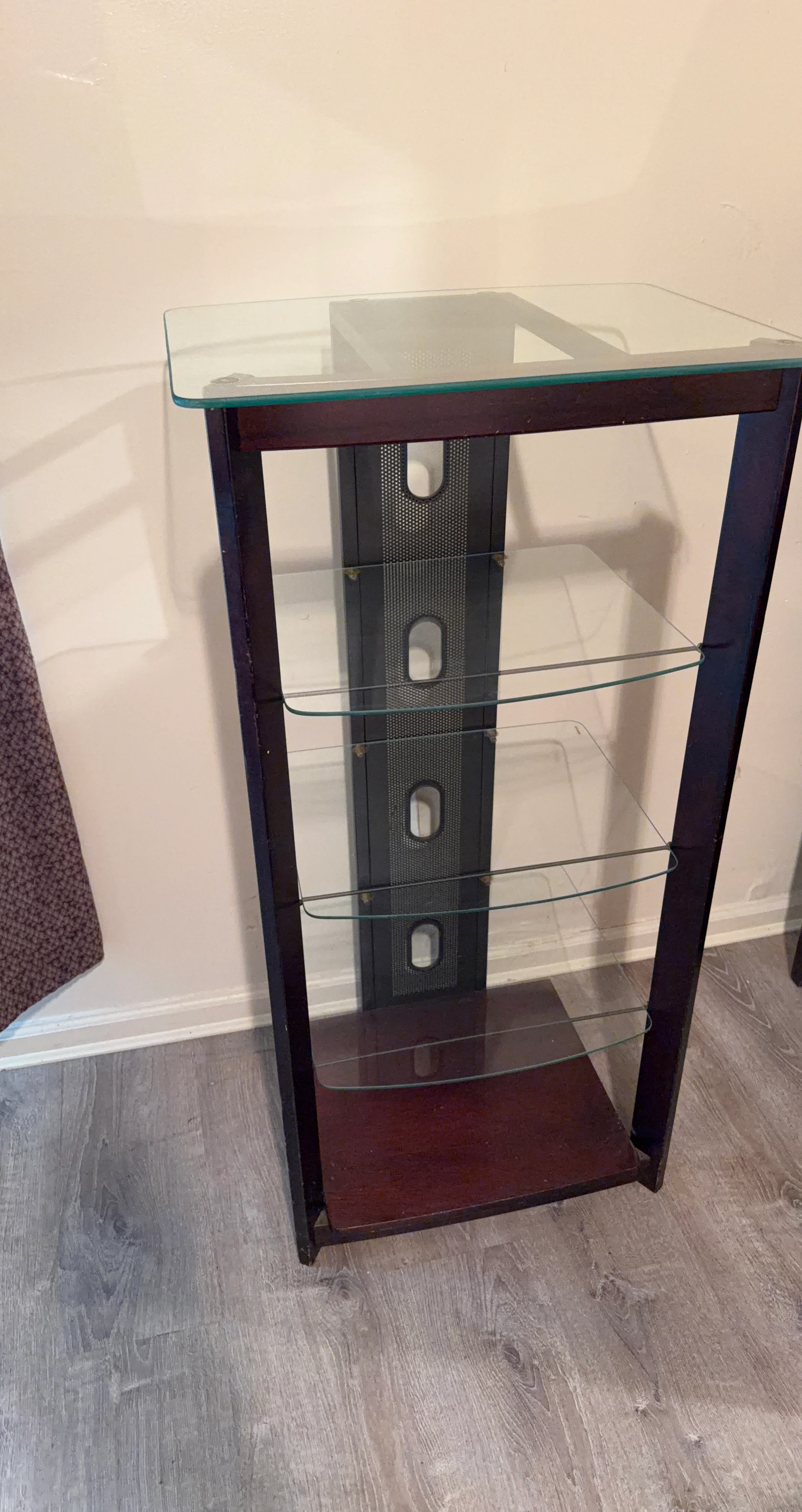 Glass and Wood Media Stand