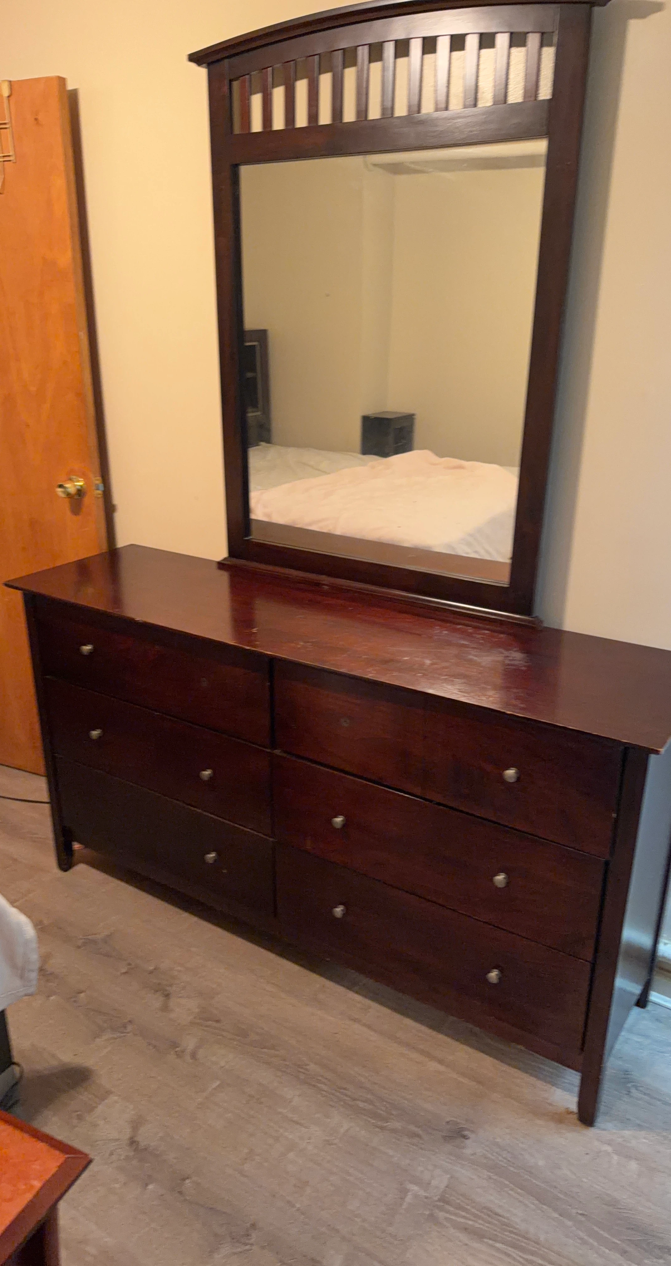 Dark Wood Dresser with Mirror