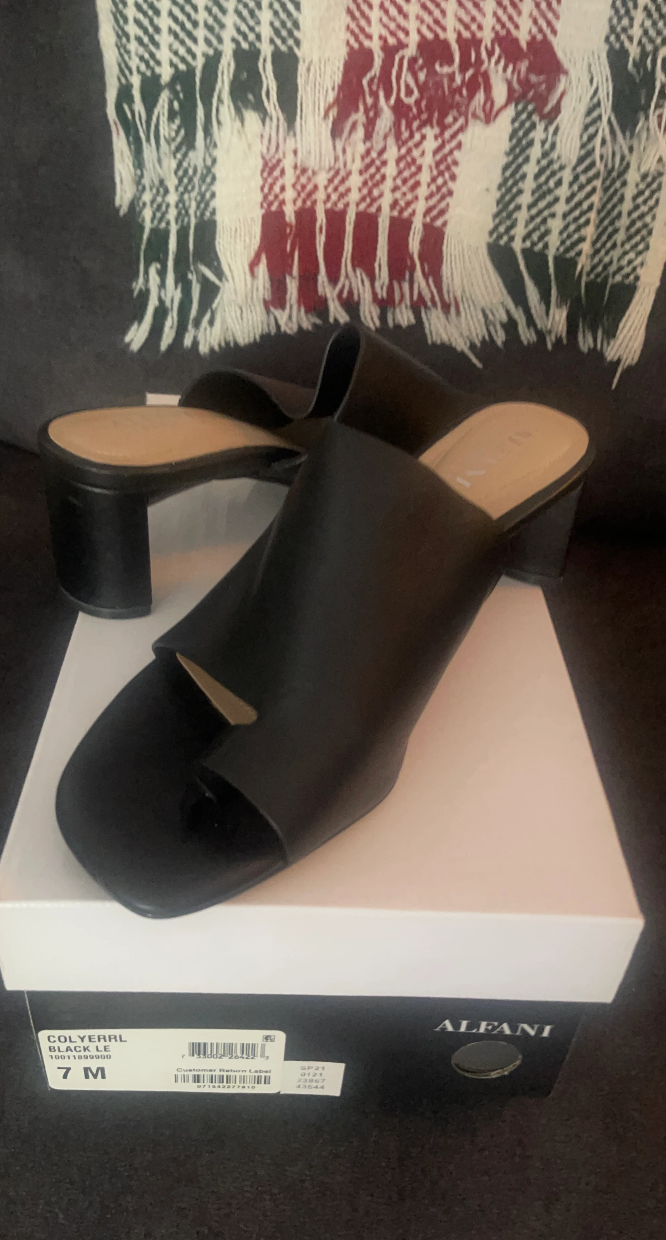 Alfani Black Colverrl Mules - Size 7