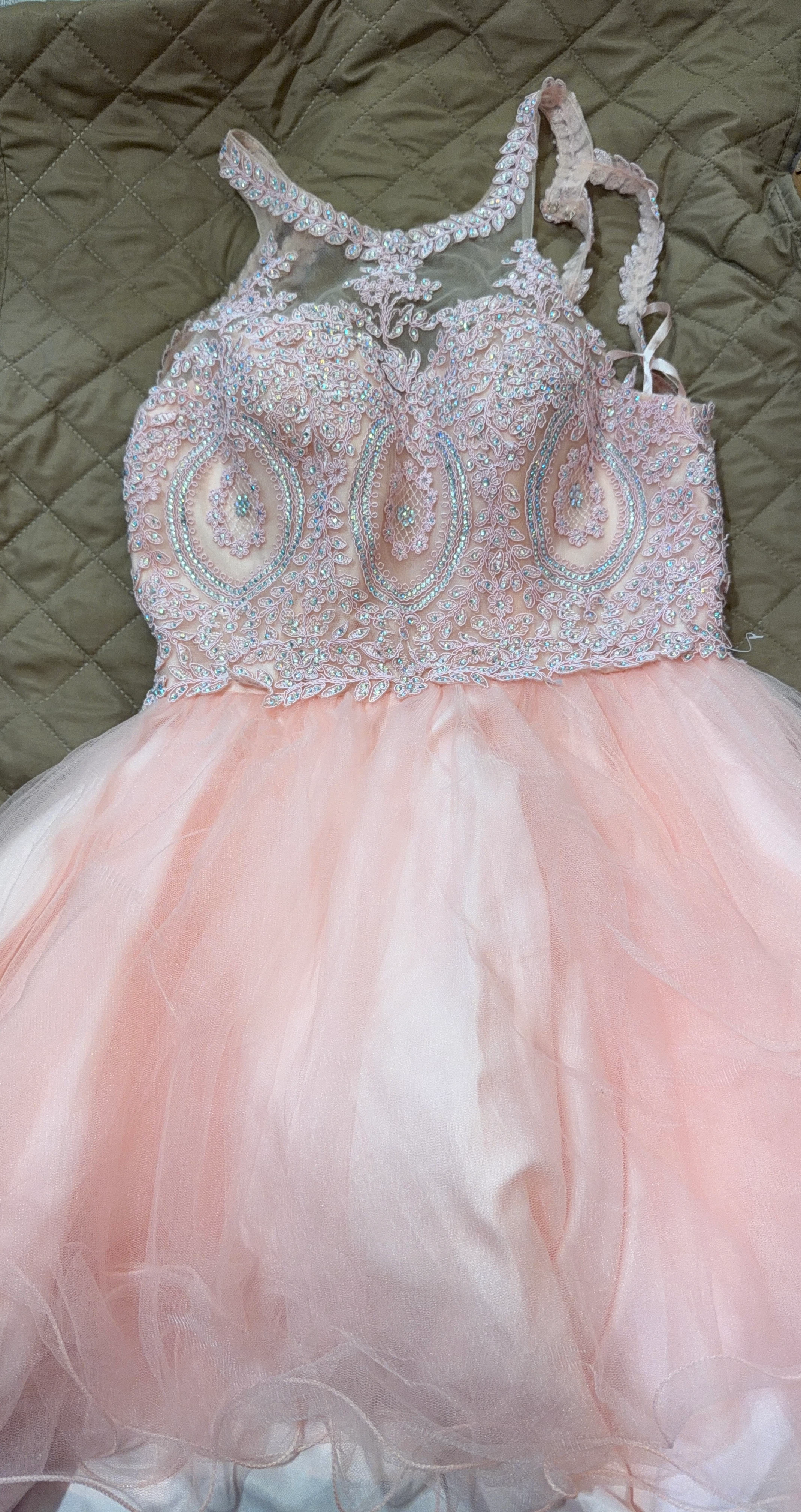 Pink Beaded Tulle Dress