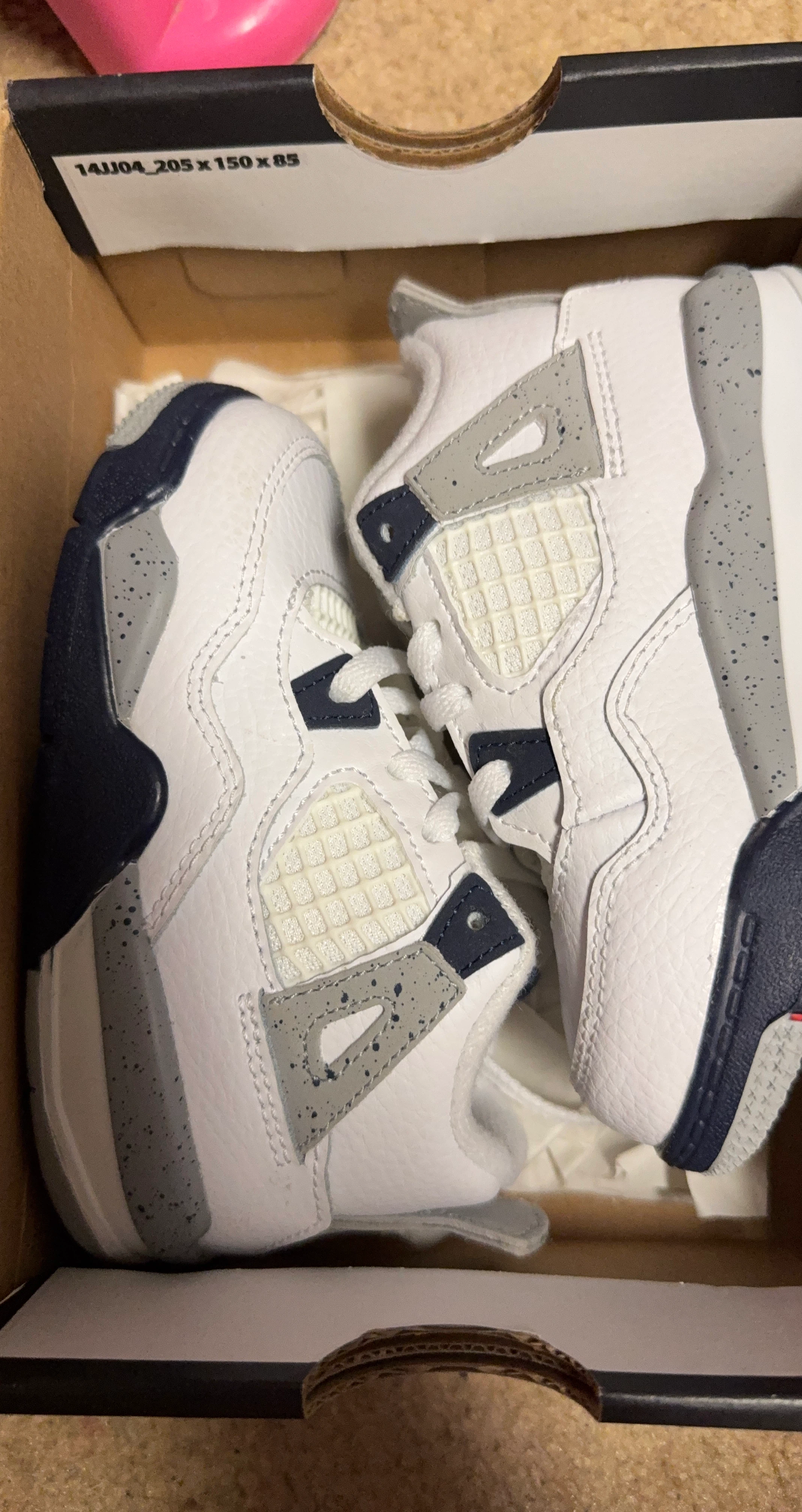 Toddler Jordan 4 Retro TD White Navy Grey
