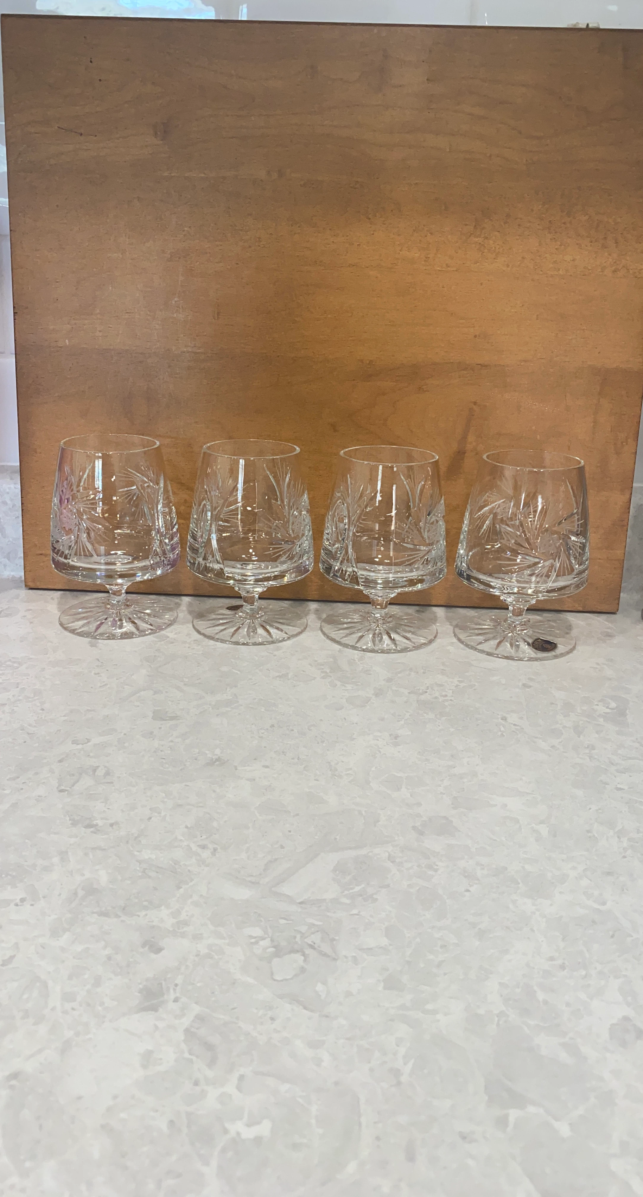 Set of 4 Crystal Brandy Glasses